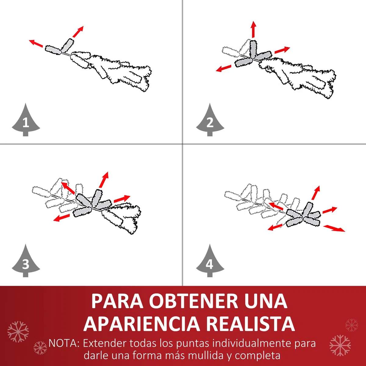 HOMCOM Árbol de Navidad Artificial Pequeño de 60 cm Altura con 70 Ramas Base de Tela Mini Árbol Navideño Realista para Interior Verde