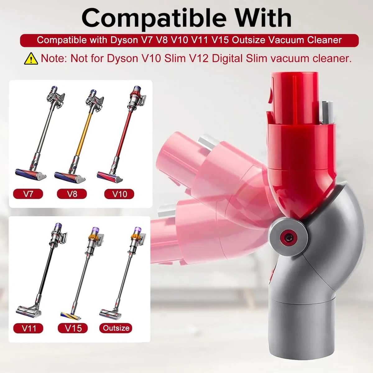 Adaptador para Muebles Bajos de liberación rápida 970790-01 para aspiradora para Dyson V7 V8 V10 V11 V15 Outsize