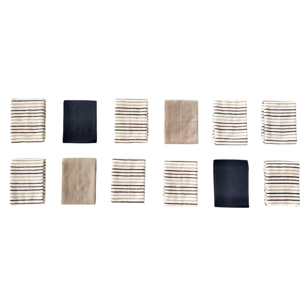 Paños de Cocina de Algodón con Rizo – Pack de 12 Trapos Cocina Premium Absorbentes y Reutilizables 45x65 cm Aura Beige