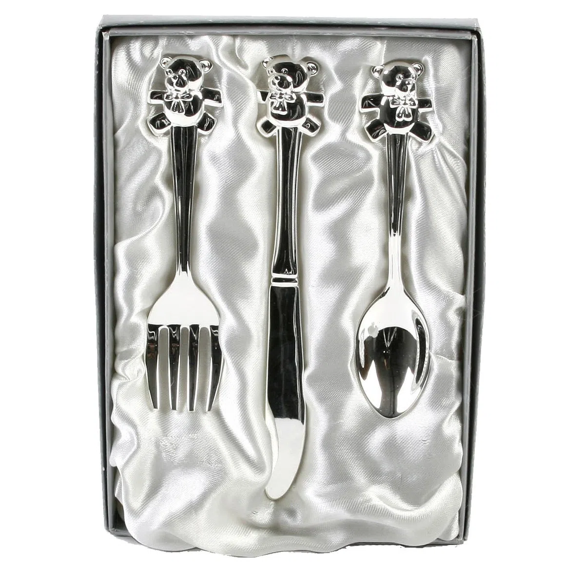 Fugurines Gifts UK CG427 - Cubertería infantil con diseño de oso bañada en plata