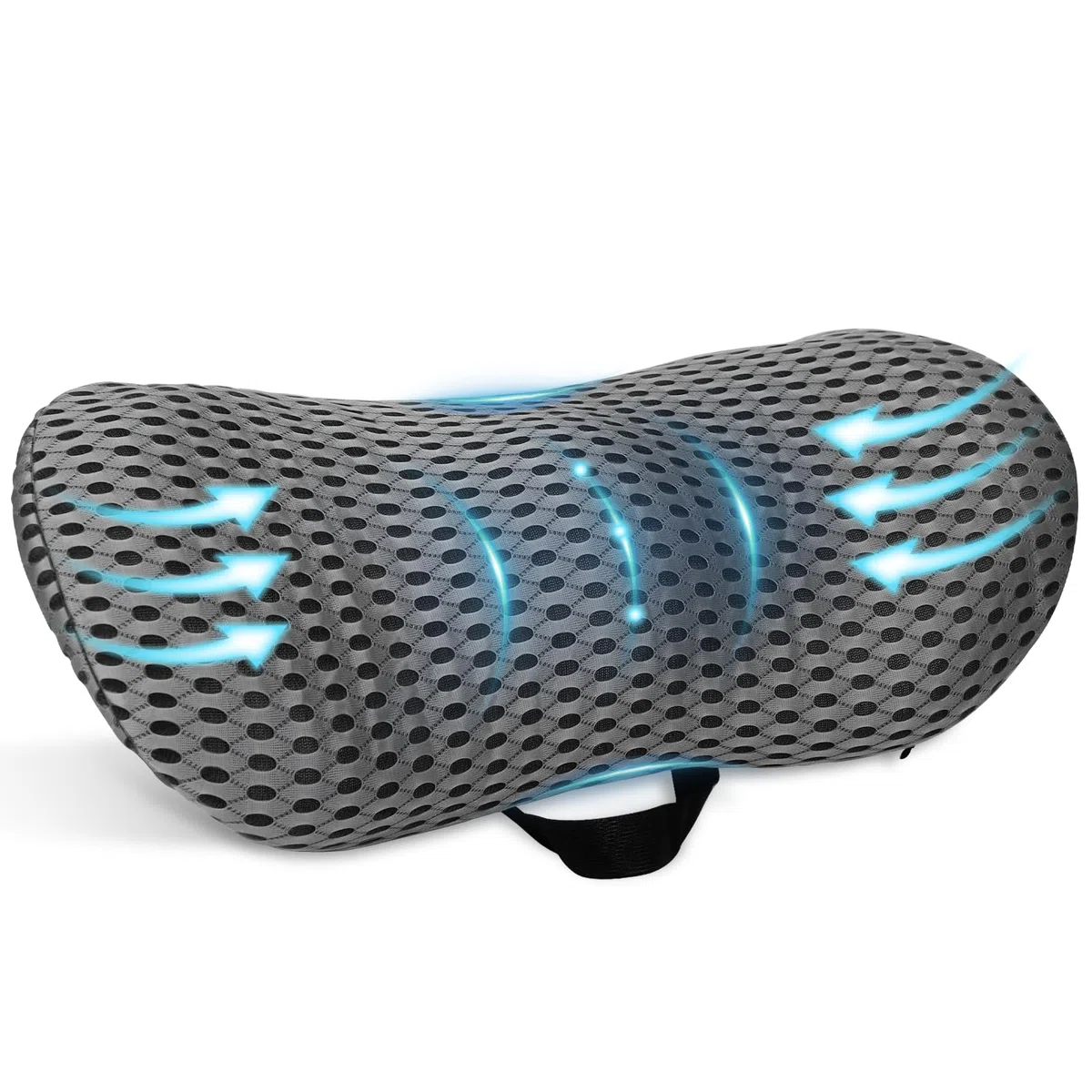 Cojín Lumbar ergonómico - Cojín Lumbar Silla Oficina,Cojín Lumbars Dormir con Funda Transpirable y Correa Ajustable,Almohada Lumbars Ergonómico para Coche,Silla Oficina,Cama,Sofá