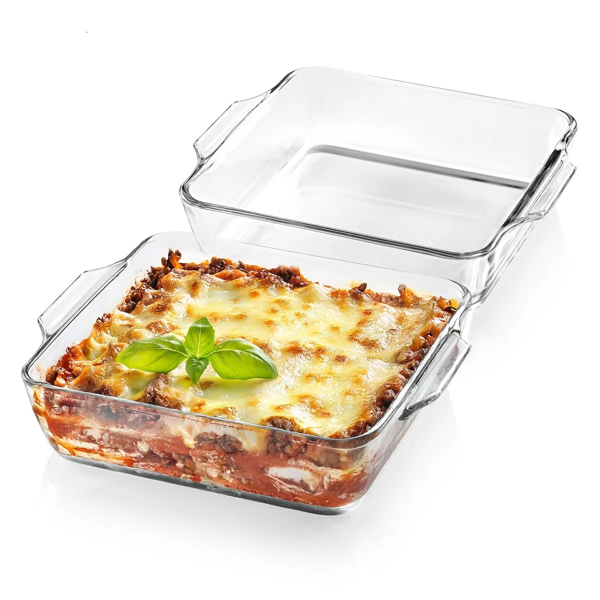 GOURMETmaxx Fuente de horno de cristal para freidora de aire caliente y horno, juego de 2 – 800 ml cada uno | Molde rectangular | Cuenco pequeño – Preparar, cocinar, servir, molde de cristal Airfryer