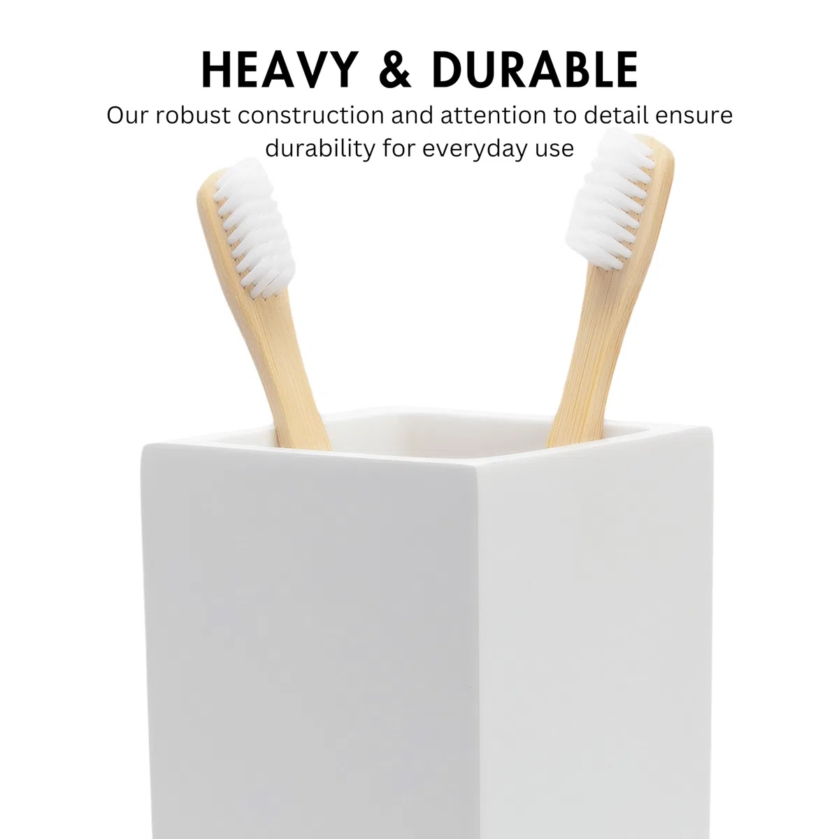 Yew Design portacepillos y portapasta de Dientes, Blanco Mate, para baño y Lavabo – Organizador Angular para cepillos eléctricos, Hilo Dental, maquinillas de Afeitar