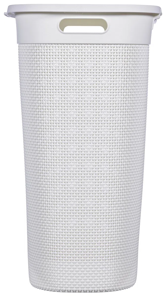 Keter Curver Filo - Cesto para la ropa sucia de baño, blanco, capacidad de 55 litros, 70% reciclado, 45 x 35 x 61 cm