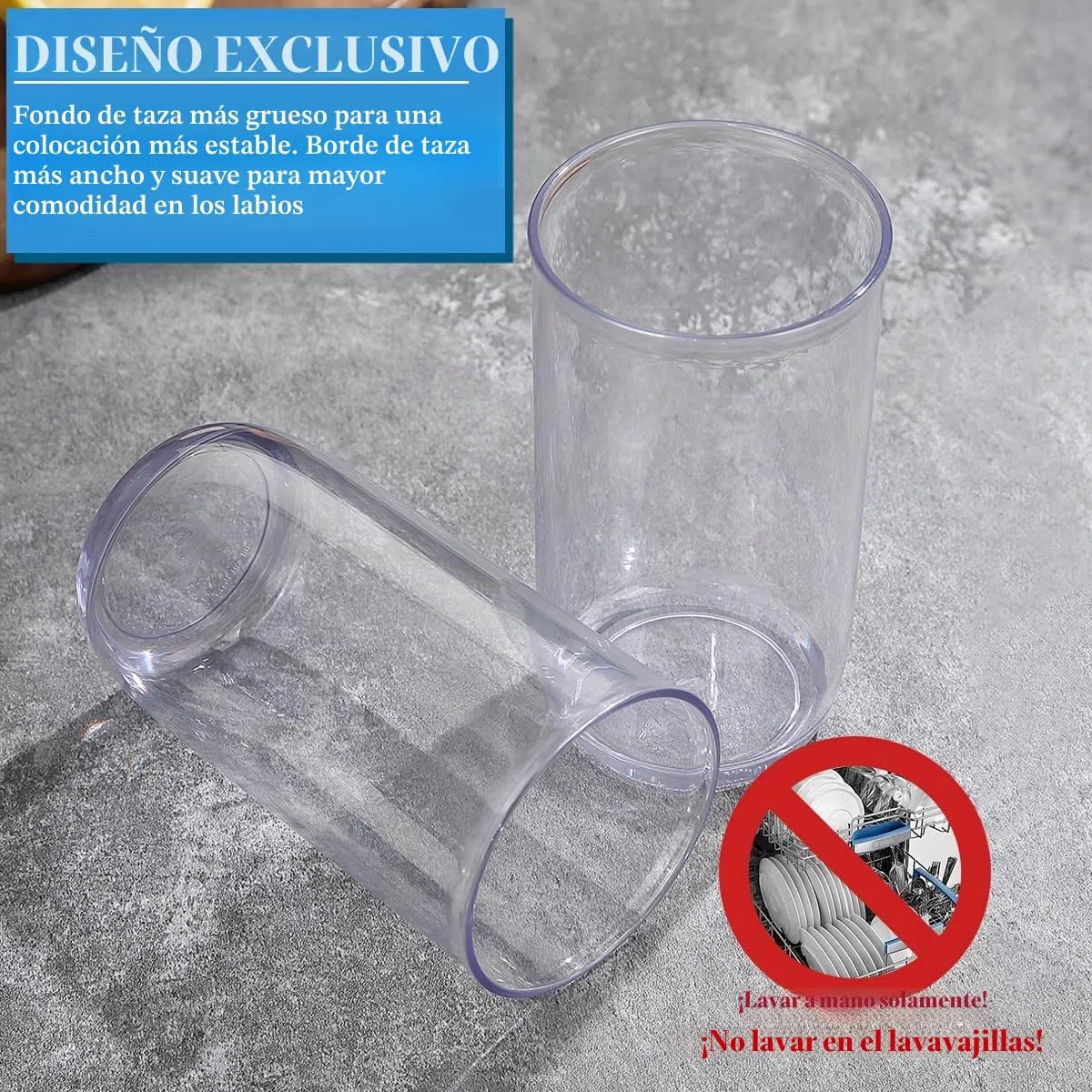 Berglander Juego de Vasos Highball de 8 Piezas, Vasos Collins para Beber de Plástico PET Transparente Alto de 420ml, Tazas de Agua Reutilizables, Vajilla de Bar Tumbler para Bebidas, Cerveza, Leche