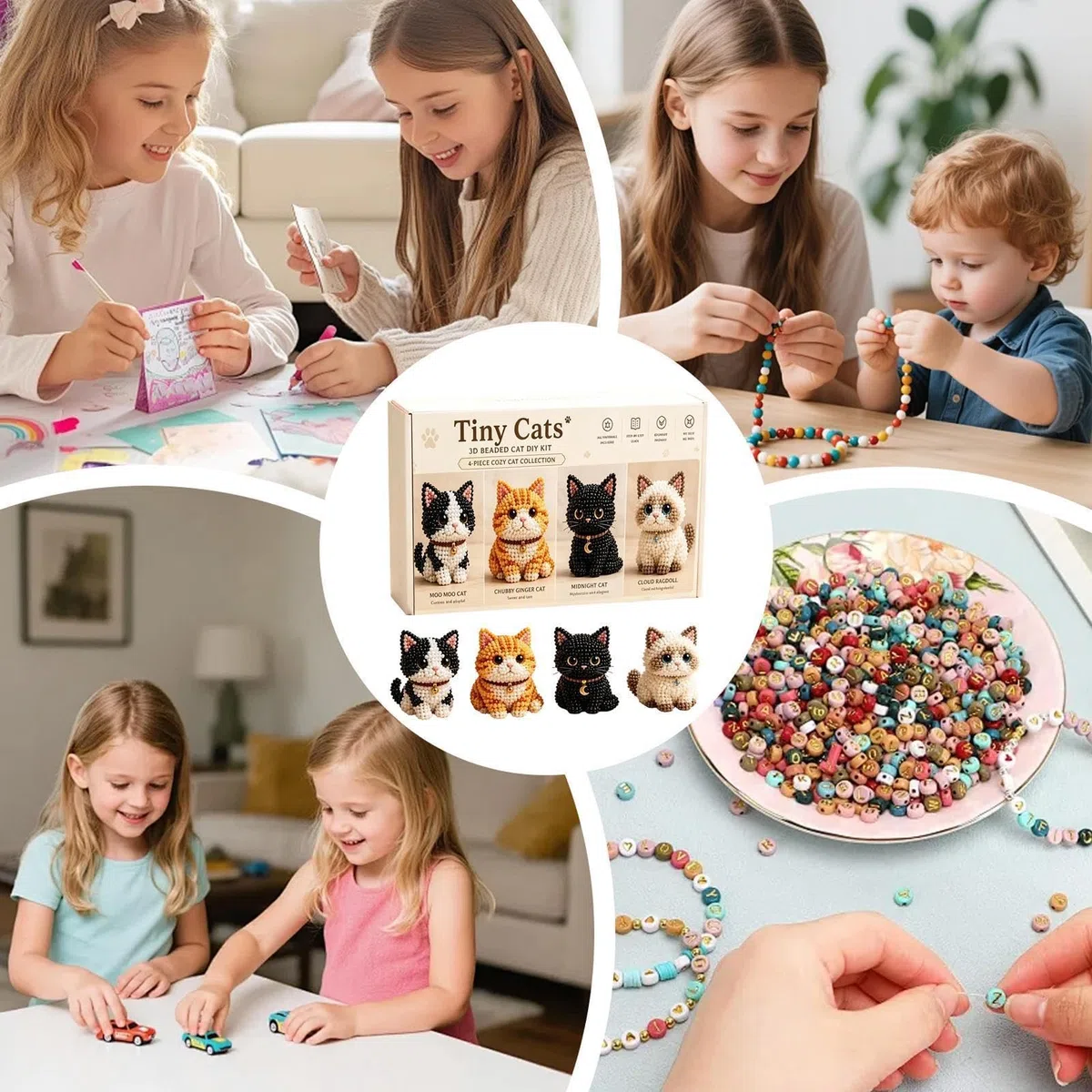 Genérico Kit Para Hacer Animales Con Cuentas,3D Divertidos Y Con Instrucciones | Kit hecho a mano de animales con cuentas,Para Los Principiantes, Profesionales Y Entusiastas De Las Manualidades