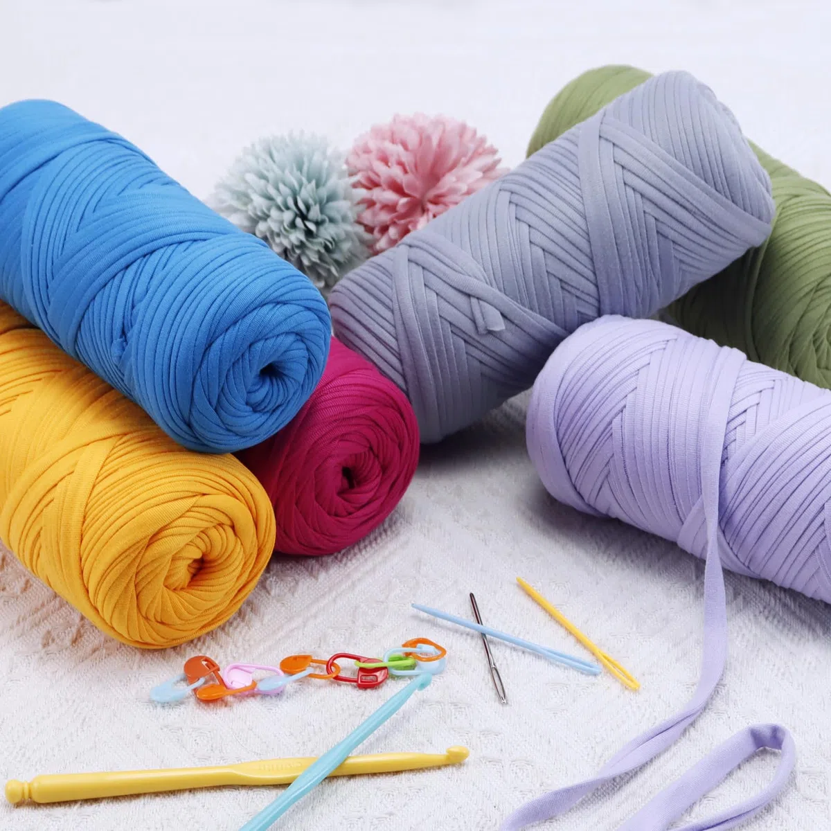 Uiopa Trapillo para Crochet, 200g/60m Hilo Crochet de Camiseta, Hilo Grueso Trapillo para DIY y Tejido, Bolso de Mano, Manualidades, Decoración Hogareña (Naranja)