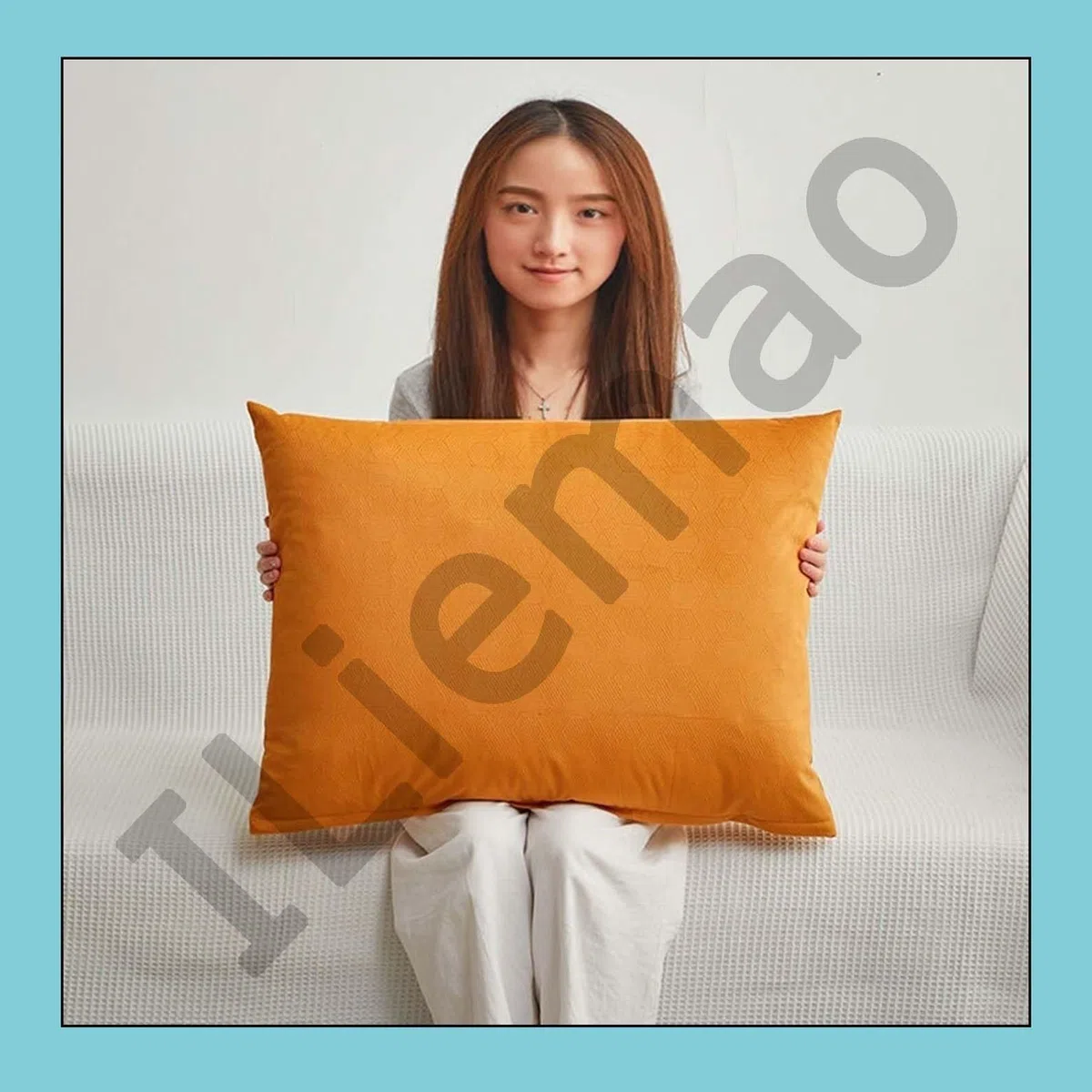 Funda de Cojín 60x80 Juego de 2 Fundas de Almohada 70x90 con Cremallera Funda Cojín Rectangular 30x50 Cushion Covers 50x70 Fundas Almohadas pack 2 Algodon Poliéster para Cama Sofá(Khaki 2,60x80 cm 24x