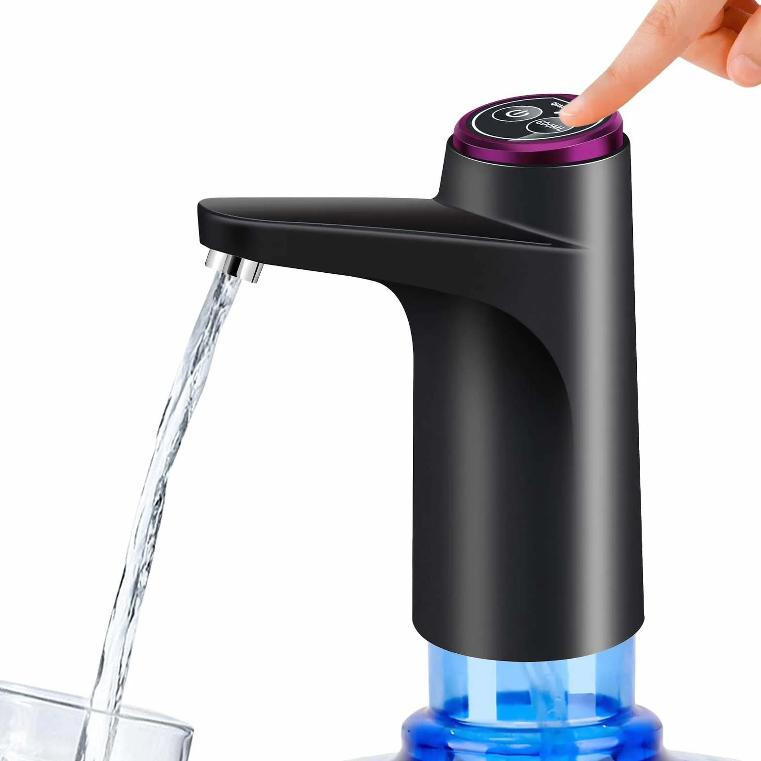 Bomba para botellas de agua, bomba de agua potable automática con USB, dispensador de agua, bomba de agua de 5 galones para cocina, hogar, oficina, camping