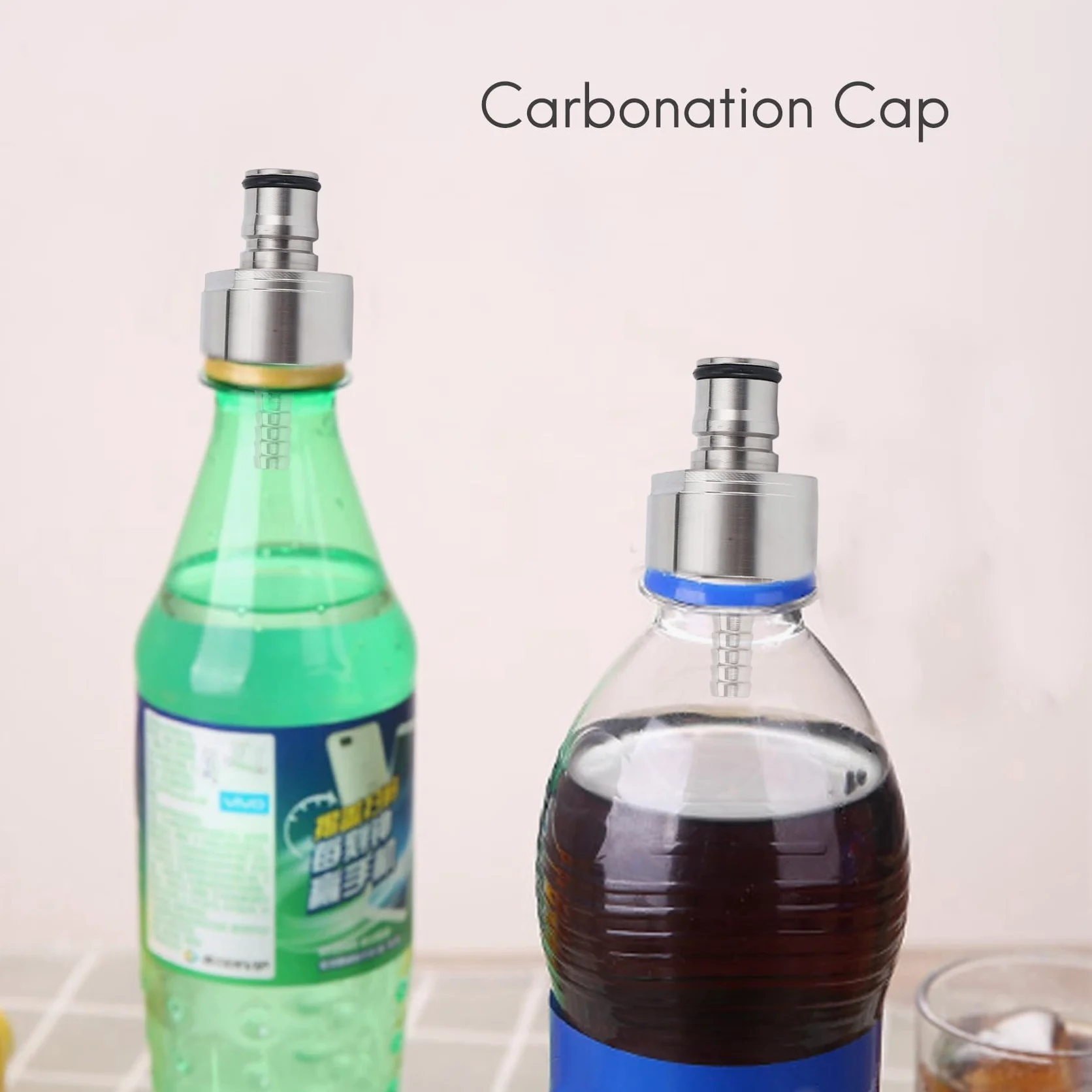 Tapa de carbonación de acero inoxidable 304 de 5/16 barba, tipo de bloqueo de bola, de PET para bebidas blandas, barriles caseros, 2 unidades