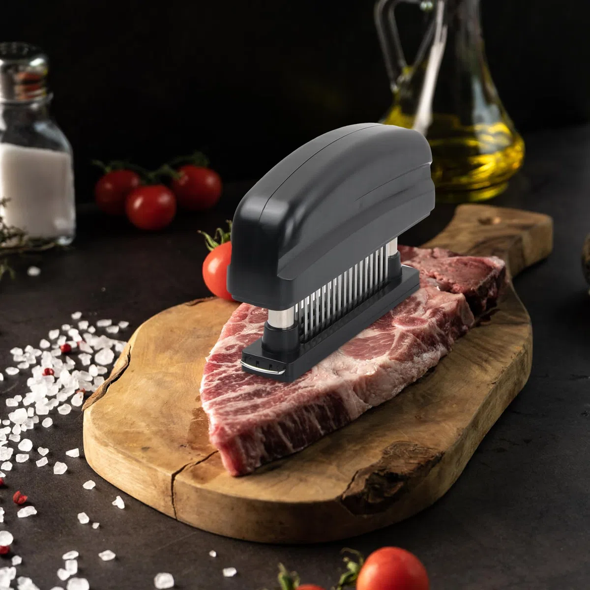 Ablandador de Carne, Meat Tenderizer, Herramienta ablandadora de Carne, Ablandador de Carne Manual con 48 Aguja, 100% Acero Inoxidable, para Carne de Res Pollo Cerdo bistec