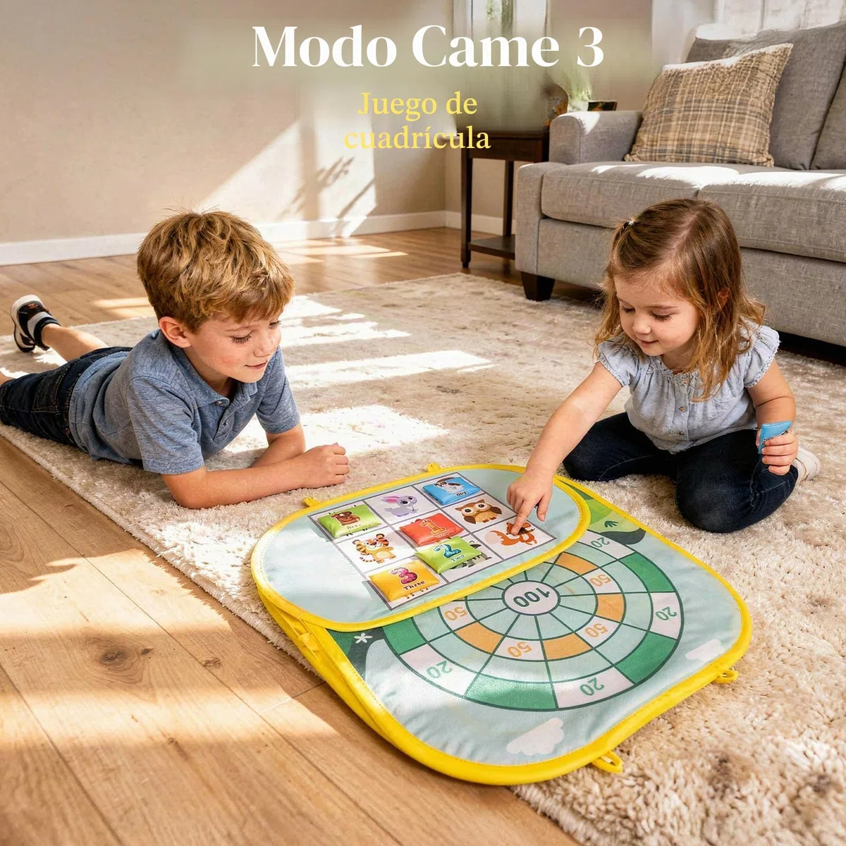 Juego de Lanzamiento Niños, Funsland Juego de Lanzamiento de puf 3 en 1 y Exteriores Plegable Portátil Deportes Toss Game para Actividades Jardín o Fiestas, Regalos Niño 4-8 Años