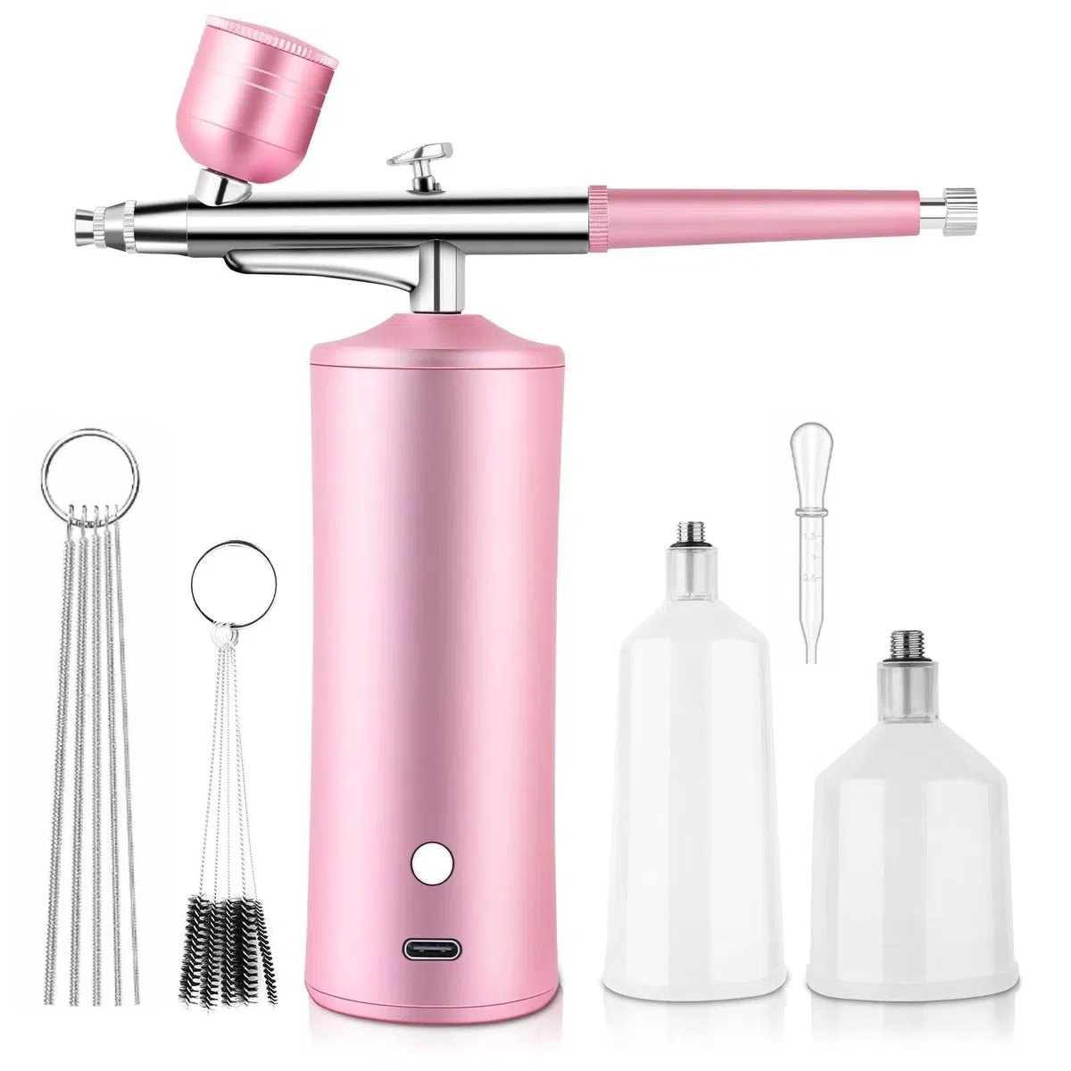 Aerógrafo Kit Completo, Viafexna Compresor Aerógrafo De Alta Presión, Inyector De Oxígeno, para Hidratación de la Piel, Arte de las Uñas, Tatuaje, Pintura, Maquillaje, Torta, Corte de Pelo
