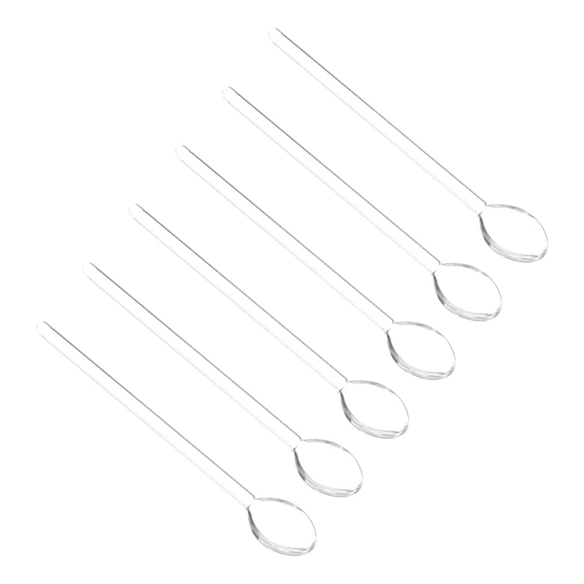 UPKOCH 6 Cucharas De Postre De Vidrio Con Mango Largo Resistente Al Calor Para Mezclar Café Té Cócteles Y Postres En Casa Bar Restaurante