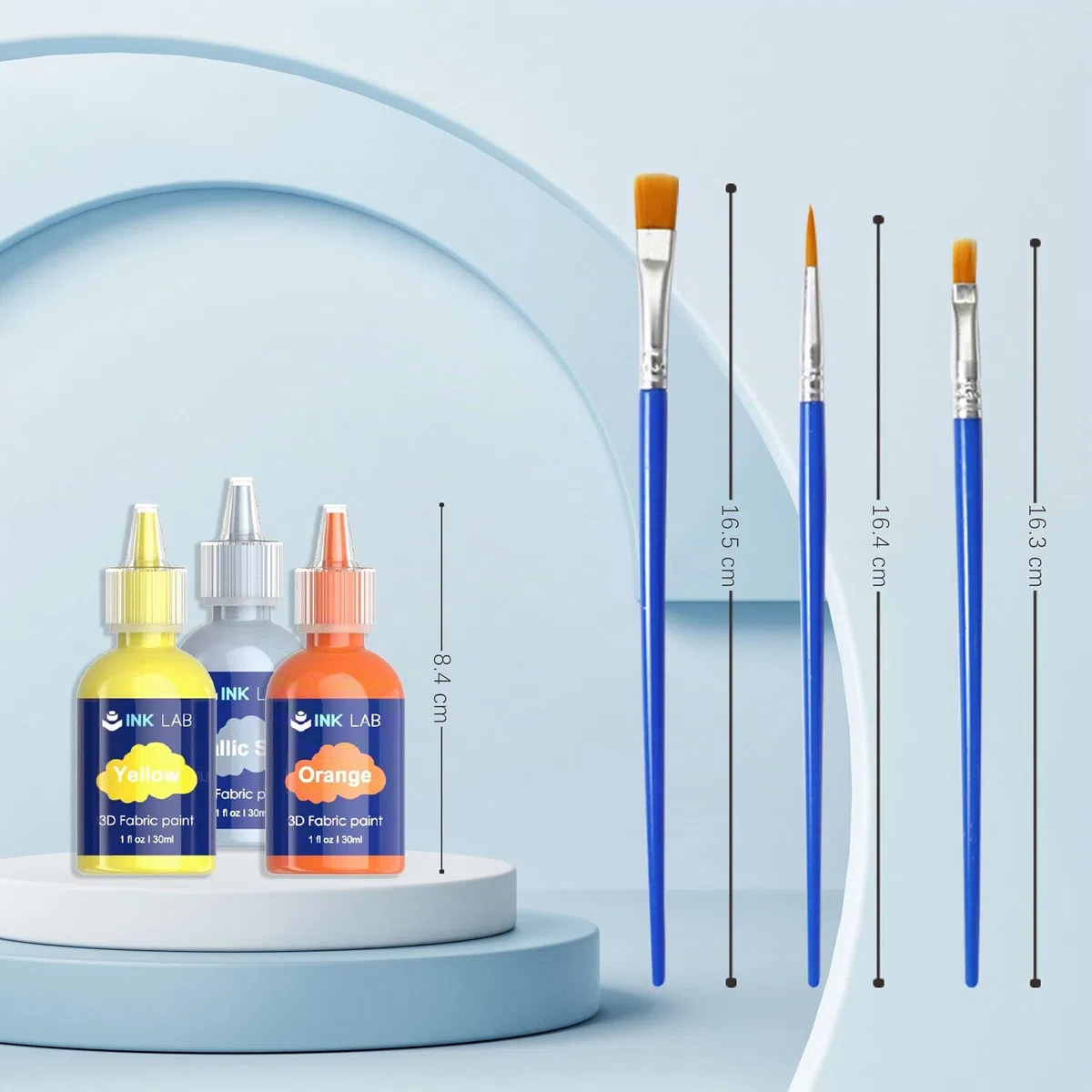 INK LAB Pintura Textil 3D Permanente 18 Colores Pintura para Tela con Cepillo No Tóxico para Ropa Lienzo Vidrio Cerámica Madera Niños Adultos,30ml/Botella