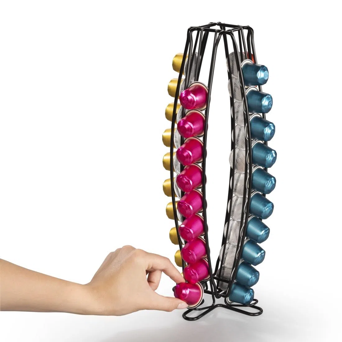 Xavax | Soporte para Cápsulas de Café (Dispensador de Cápsulas Nespresso, Hasta 40 Cápsulas, Portacápsulas) Color Negro Mate