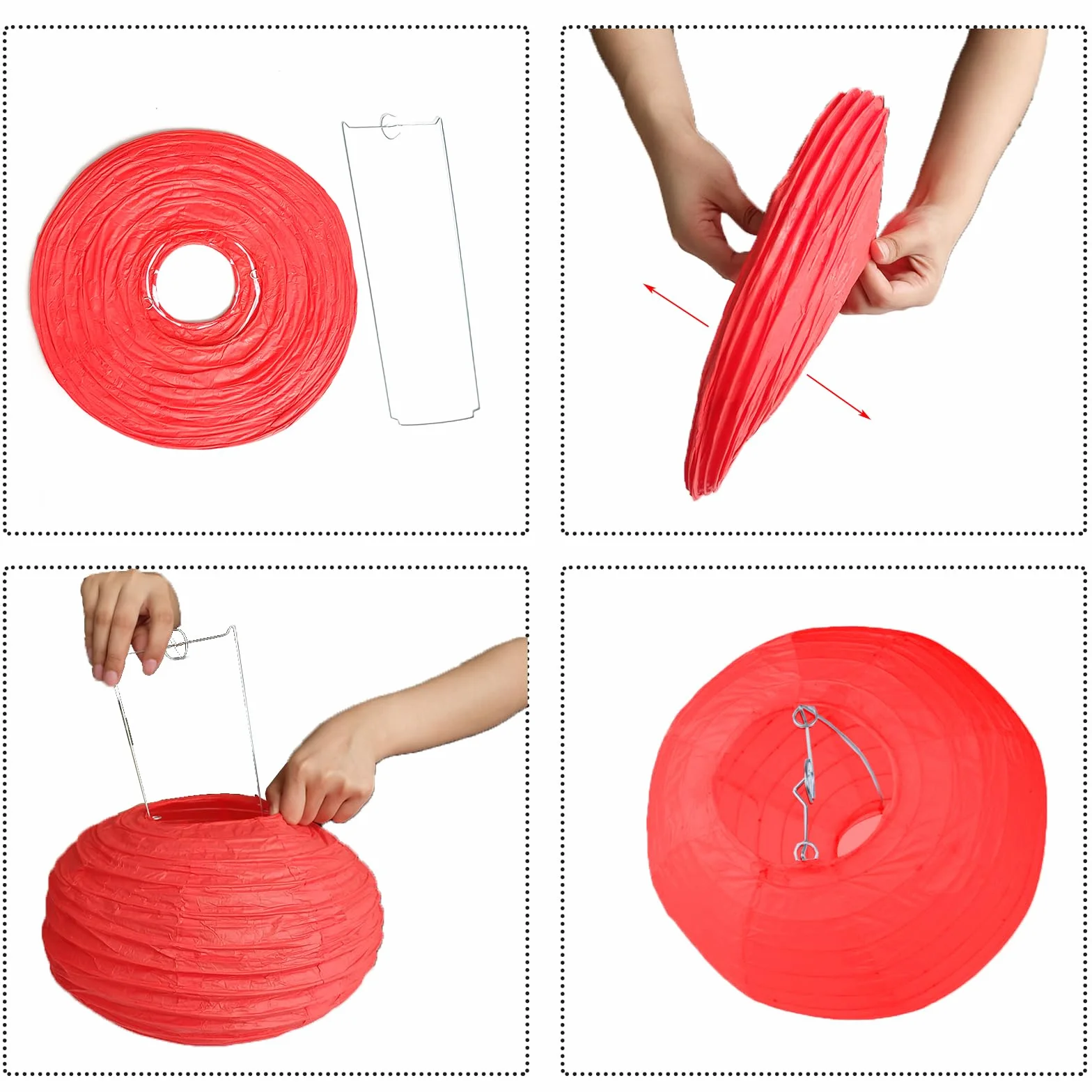Vastsea 8 Piezas Farolillos Rojo de Papel, Rojo Redonda Farolillos de Papel, Decoración de Linterna, Aplicar para Fiestas, Fiesta de Navidad, Celebraciones Familiares(Rojo, 11,8 Pulgadas)