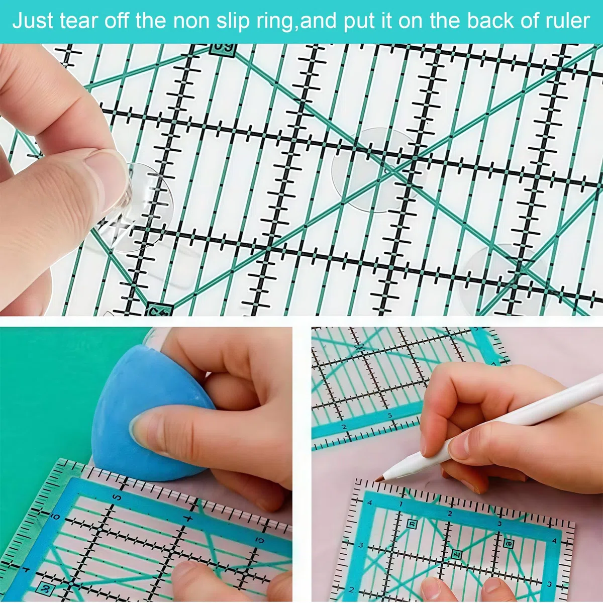5 piezas regla para acolchado, regla grande, regla de patchwork, regla de costura (2,5/3,5/5/6/8 pulgadas)