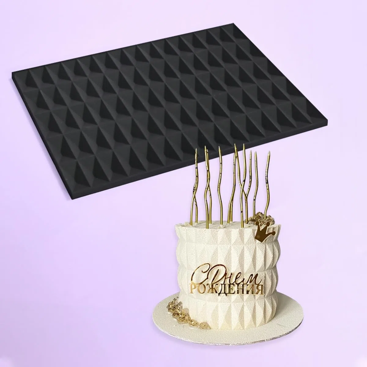 mostsom Molde de silicona para tartas, diseño de cubo, fondant, para hornear, dulces, chocolate, crema de mantequilla, reutilizable, antiadherente, flexible, herramienta de decoración de pasteles
