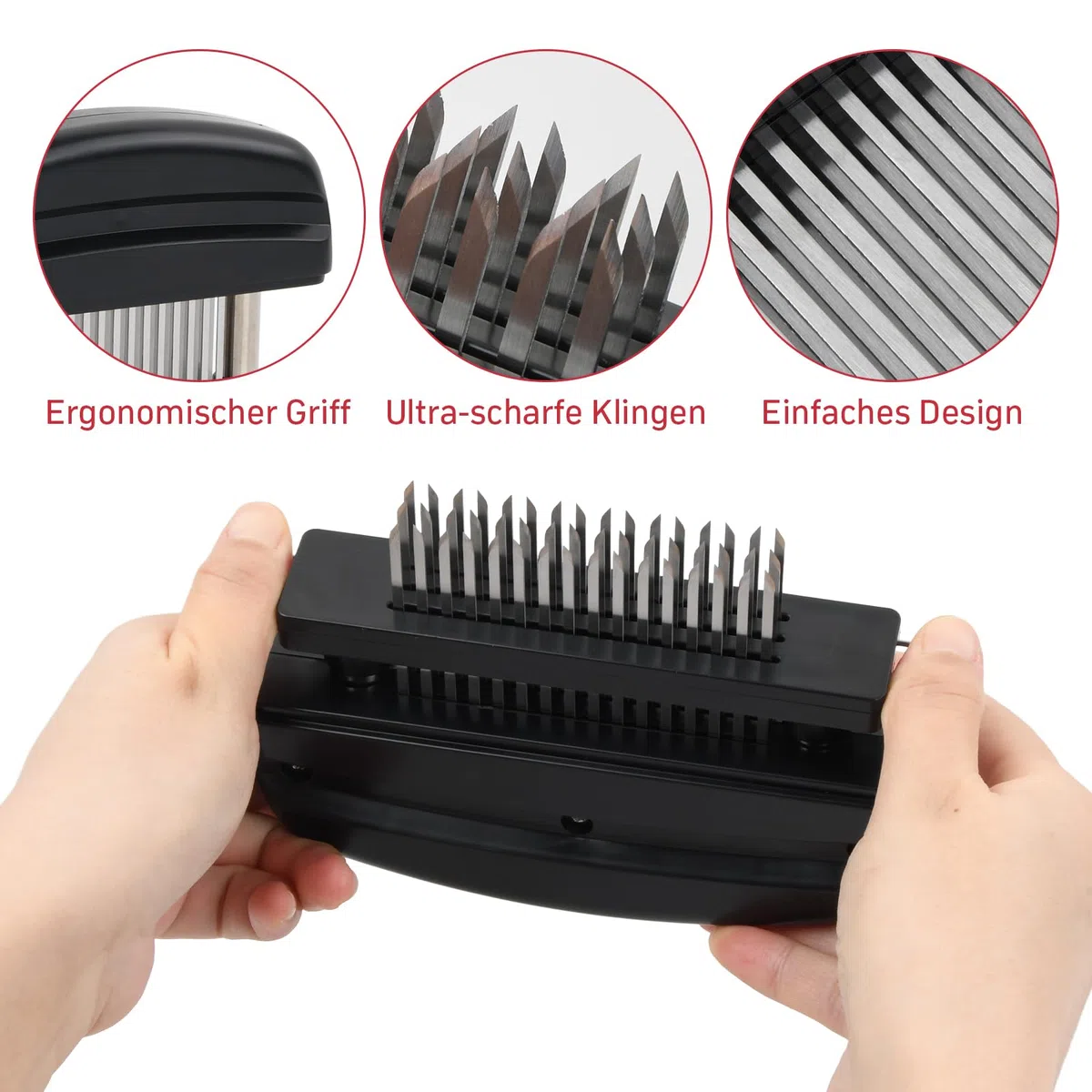 Ablandador de Carne, Meat Tenderizer, Herramienta ablandadora de Carne, Ablandador de Carne Manual con 48 Aguja, 100% Acero Inoxidable, para Carne de Res Pollo Cerdo bistec