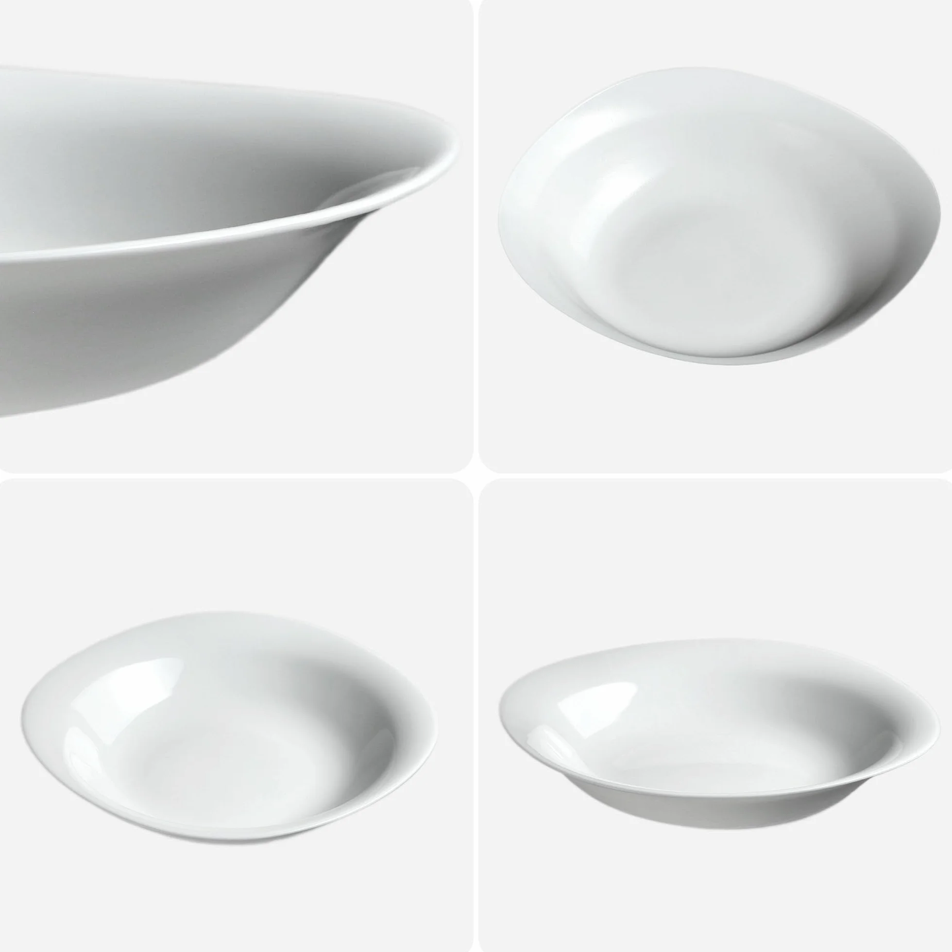 KADAX Plato sopero, cuenco de sopa de vidrio templado, plato de pasta apto para lavavajillas, cuenco de ensalada blanco, plato hondo para sopas, pasta, ensalada (blanco, 23 cm, 3 unidades)