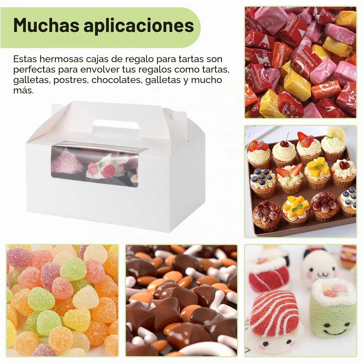 Coolty 20pcs Cajas para Tartas 6 Agujeros Cajas para Cupcakes con Asa para Embalaje Panadería Pastelería Galletas Magdalenas Cupcakes Postres Tartas (Blanco)