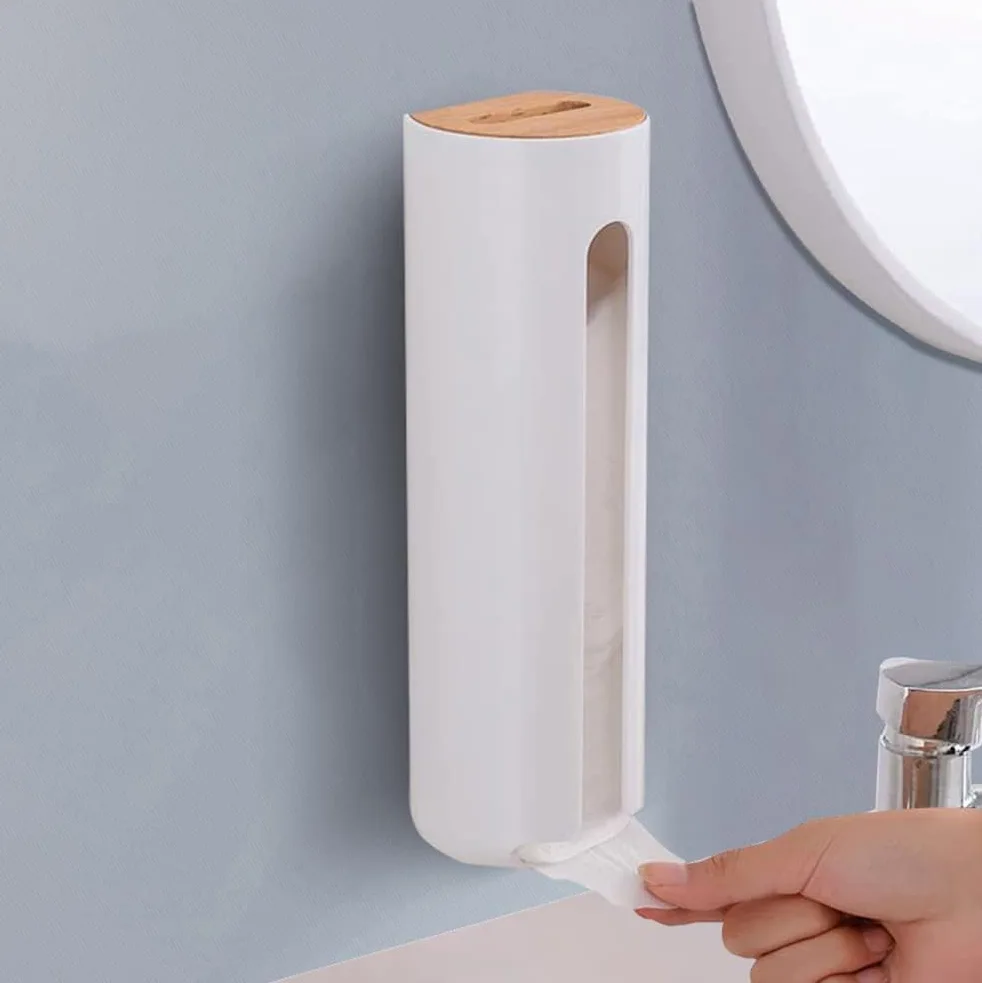 Organizador de Almohadillas Maquillaje,Porta Discos Algodón de Maquillaje,Organizador de Algodón Maquillaje, Montado a la Pared Dispensador de Algodones Desmaquillantes,Caja Organizadoras Baño