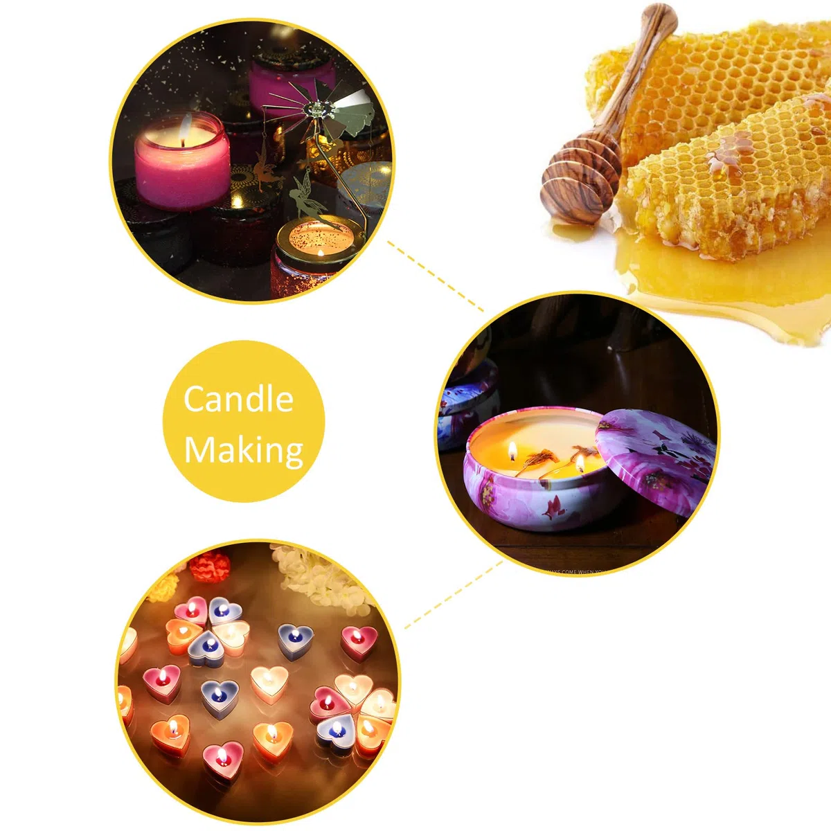 Cera Abeja Blanca Natural 907 g Cera de Abejas para Cosmetica, Hacer Velas
