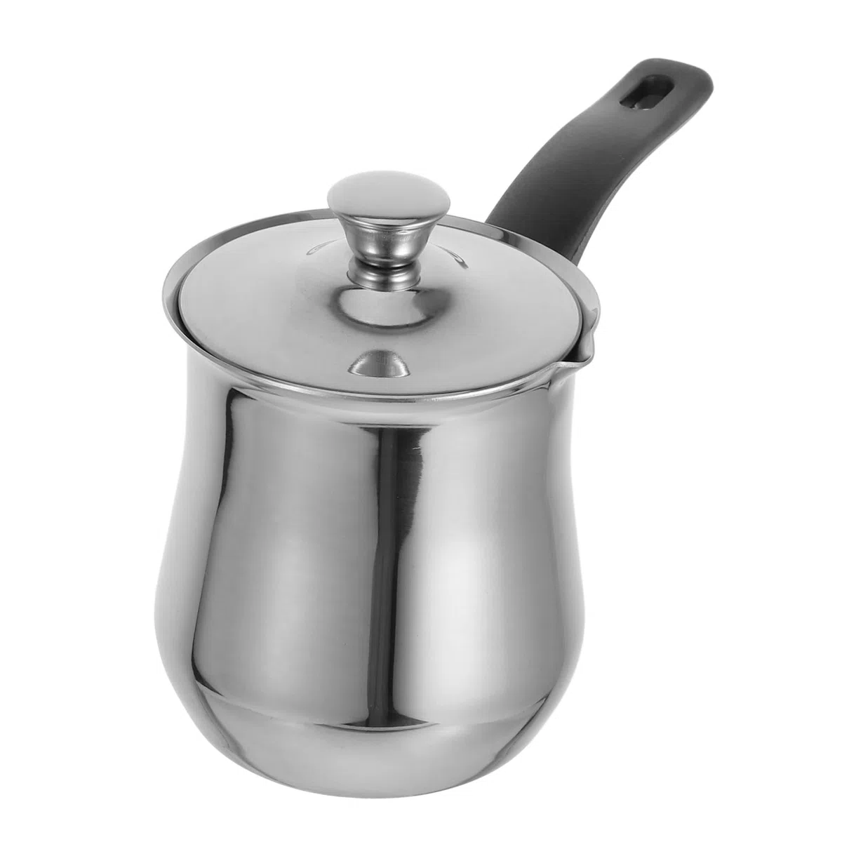 GALPADA Cafetera Turca de Acero Inoxidable de 360 Ml con Asa Ergonómica y Tapa, Adecuado para Café y Bebidas Calientes en Hogar u Oficina