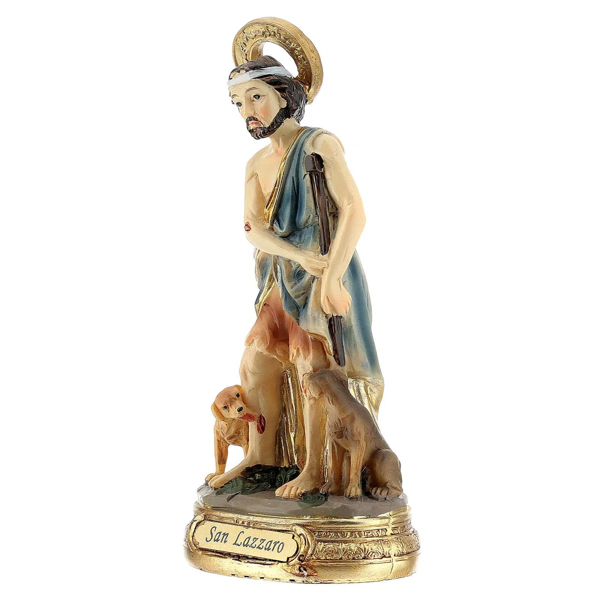 Holyart Imágenes de Resina y PVC: San Lázaro 12 cm Estatua de Resina Pintada