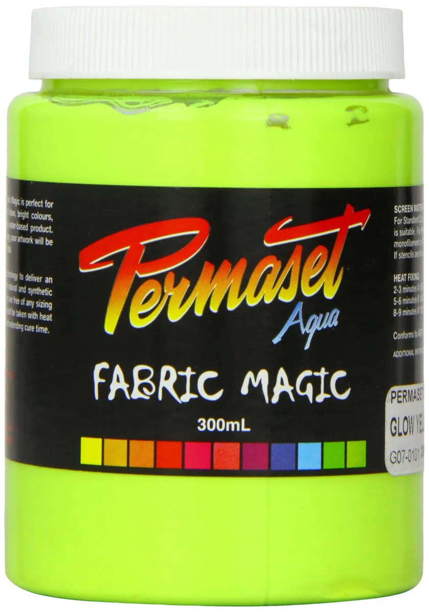 Permaset Aqua Super - Tinta para serigrafía textil (300 ml, ecológico, tinta amarilla)