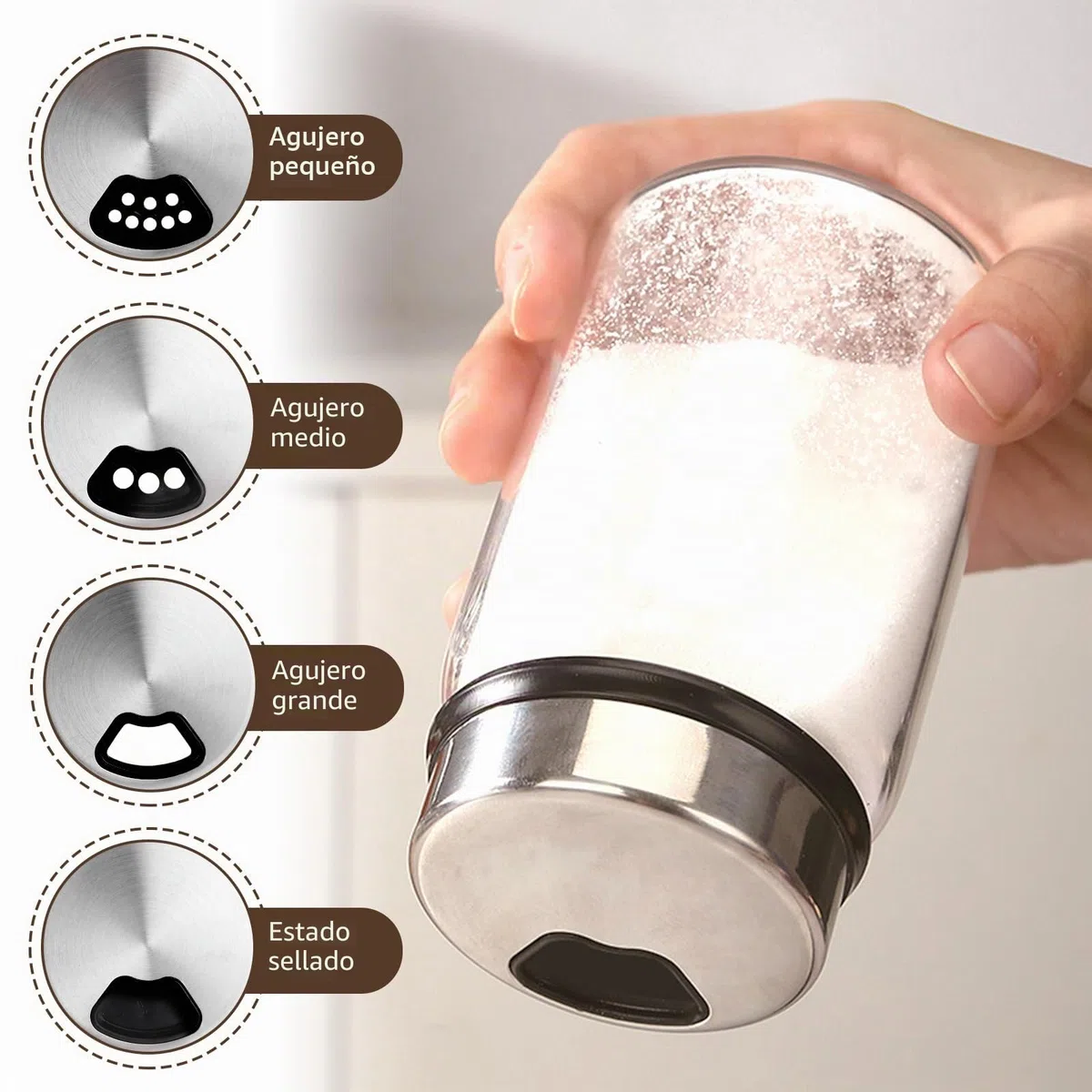 4 Piezas Botes Especias Cristal 150 ml, Botes para Especias con Tapa Giratoria Espejo, Saleros Pimenteros Transparentes para Cocina Mesa Barbacoa