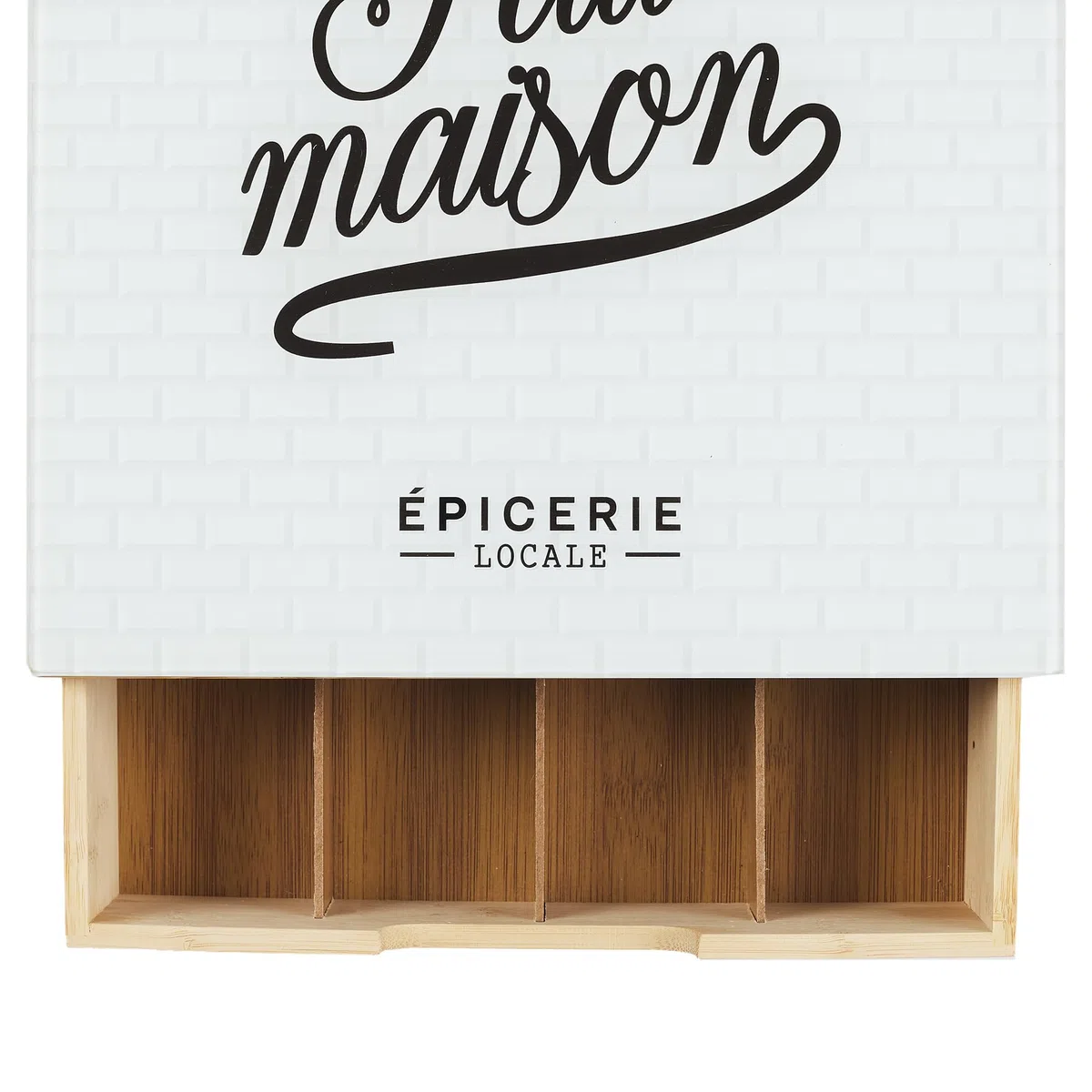 HOME DECO FACTORY - KA5953, Porta Cápsulas Cajón de Madera y Vidrio, Almacenamiento Organizado para Café y Té, Diseño Moderno, Fácil de Mantener, Dimensiones 30x10x30 cm, Color Marrón y Blanco