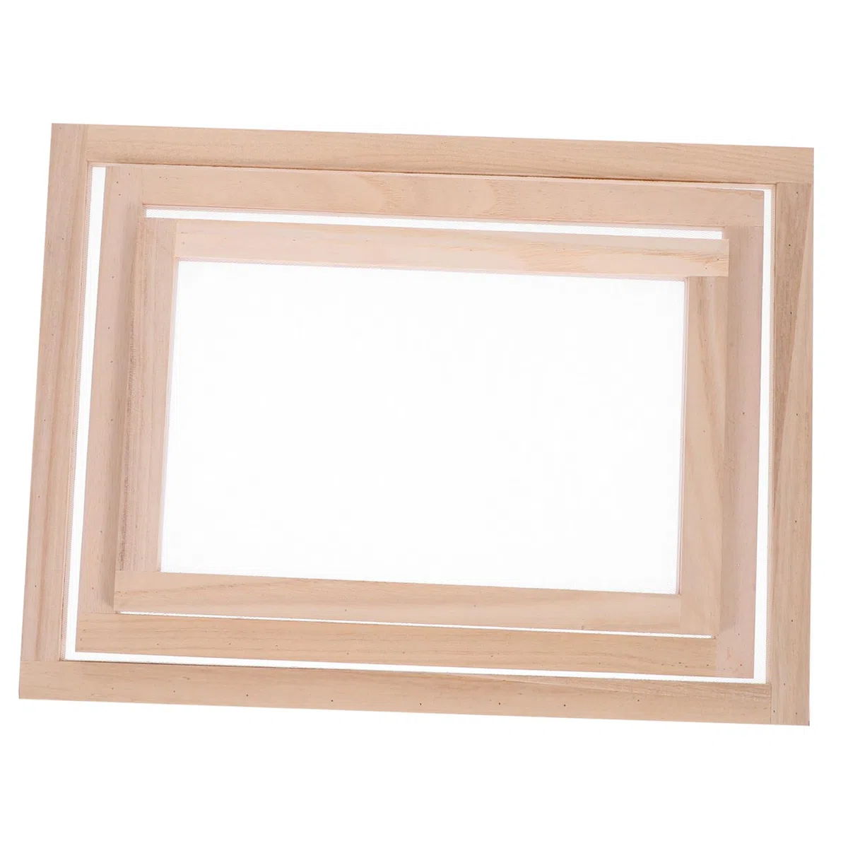 Operitacx Marco de Madera de Paulownia con Malla 3 Piezas Portátiles para Distribución Uniforme de Pulpa para Fabricación de Papel Adecuado para Manualidades y Flores Secas
