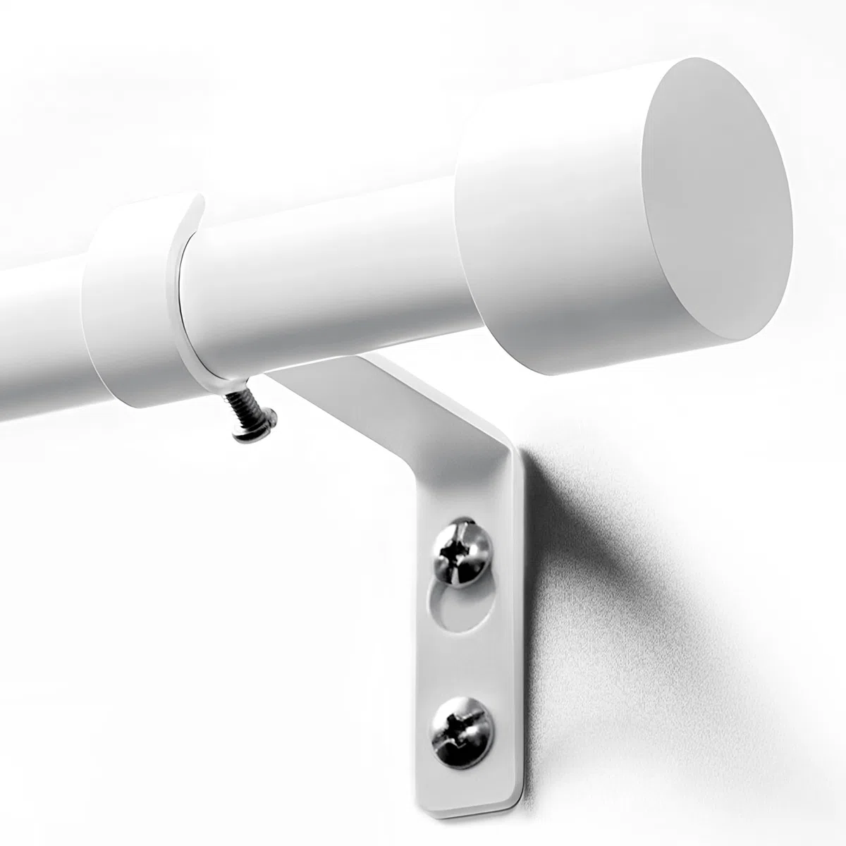 Deconovo Barra de Cortina Extensible Blanco, 76–175 cm, Metal Ø19 mm, Robusta y Estable hasta 10 kg, Ideal para Dormitorio y Salón