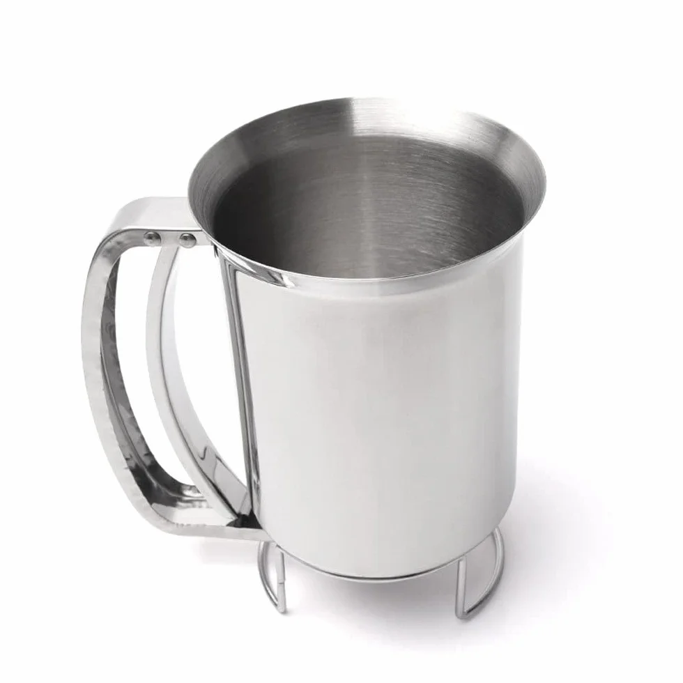 PIQIUQIU Dispensador de masa de acero inoxidable para tartas, dispensador de masa, herramienta para hacer pasteles, panqueques, magdalenas, gofres, 900 ml