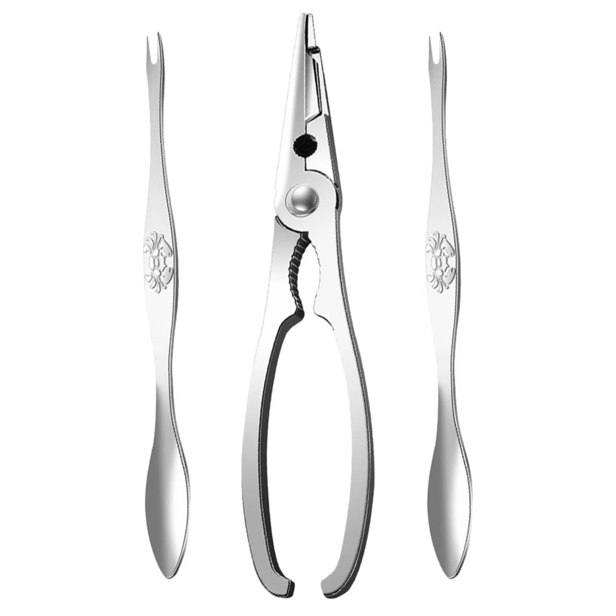 iplusmile Cubiertos de Acero Inoxidable Diseño Ergonómico y Antideslizante para Comer Marisco Herramientas para Patas de Cangrejo Ideales para Uso Doméstico
