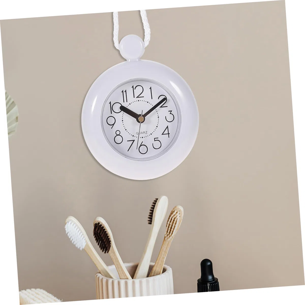 Garneck Reloj De Pared para Baño Impermeable con Diseño Colgante Ligero Ideal para Decoración En Ducha Sauna Y Piscina Funciona con Pilas