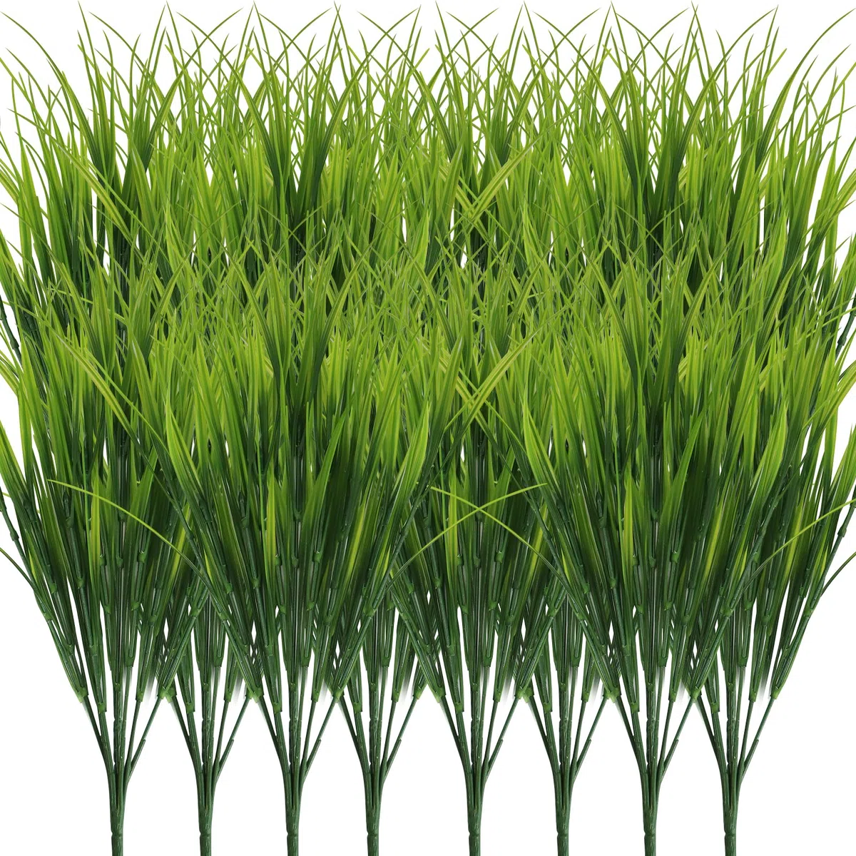 16 plantas de césped artificial, arbustos de trigo de imitación de 40 cm, plantas artificiales de hierba alta para decoración al aire libre, tallos de vegetación artificial para decoración