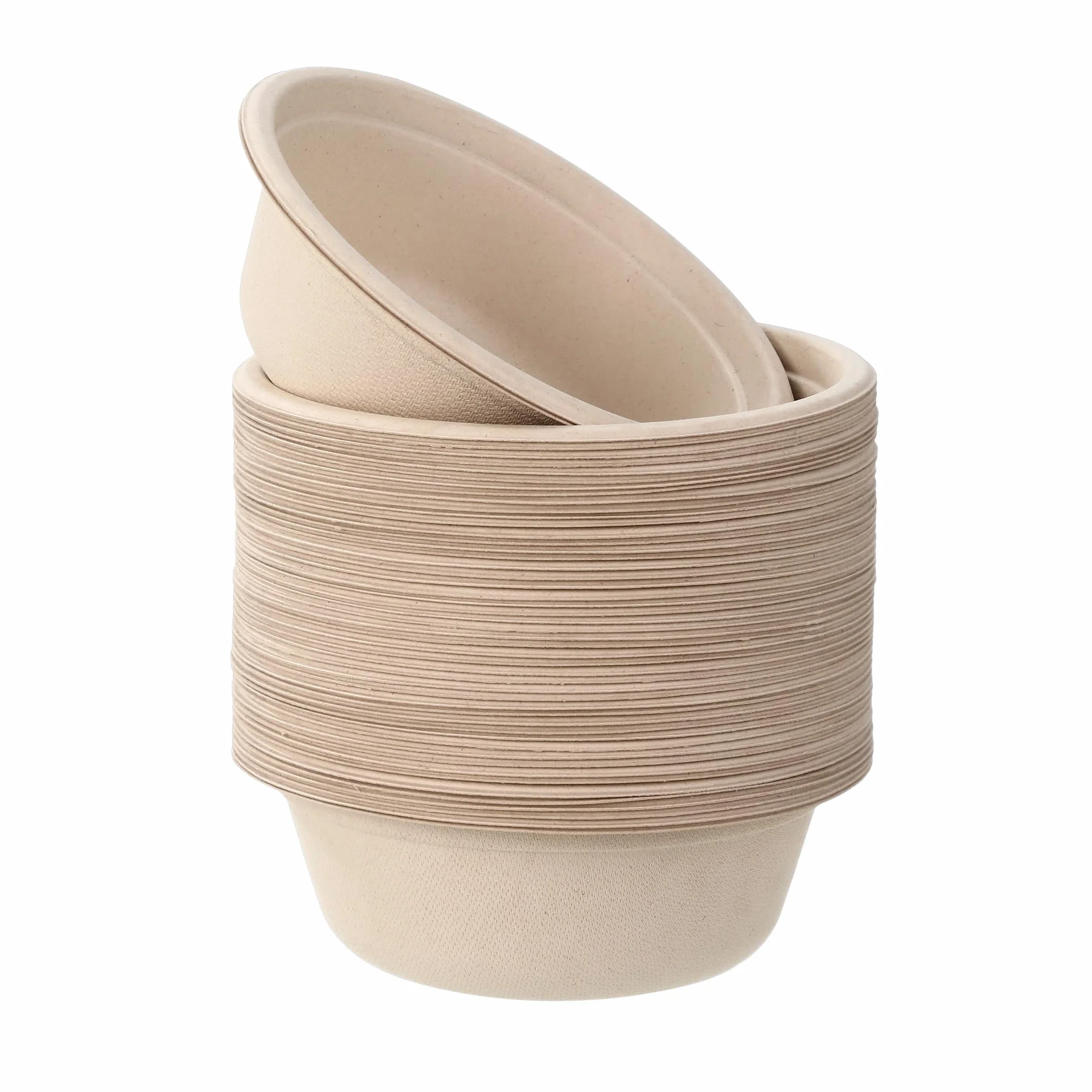 50 Piezas Cuencos Desechables 500 ml / 17 oz, Cubiertos Desechables, Tazones de Papel Desechables, Alternativa Natural al Plástico, Vajilla Biodegradable, para Barbacoas, Camping y Fiestas