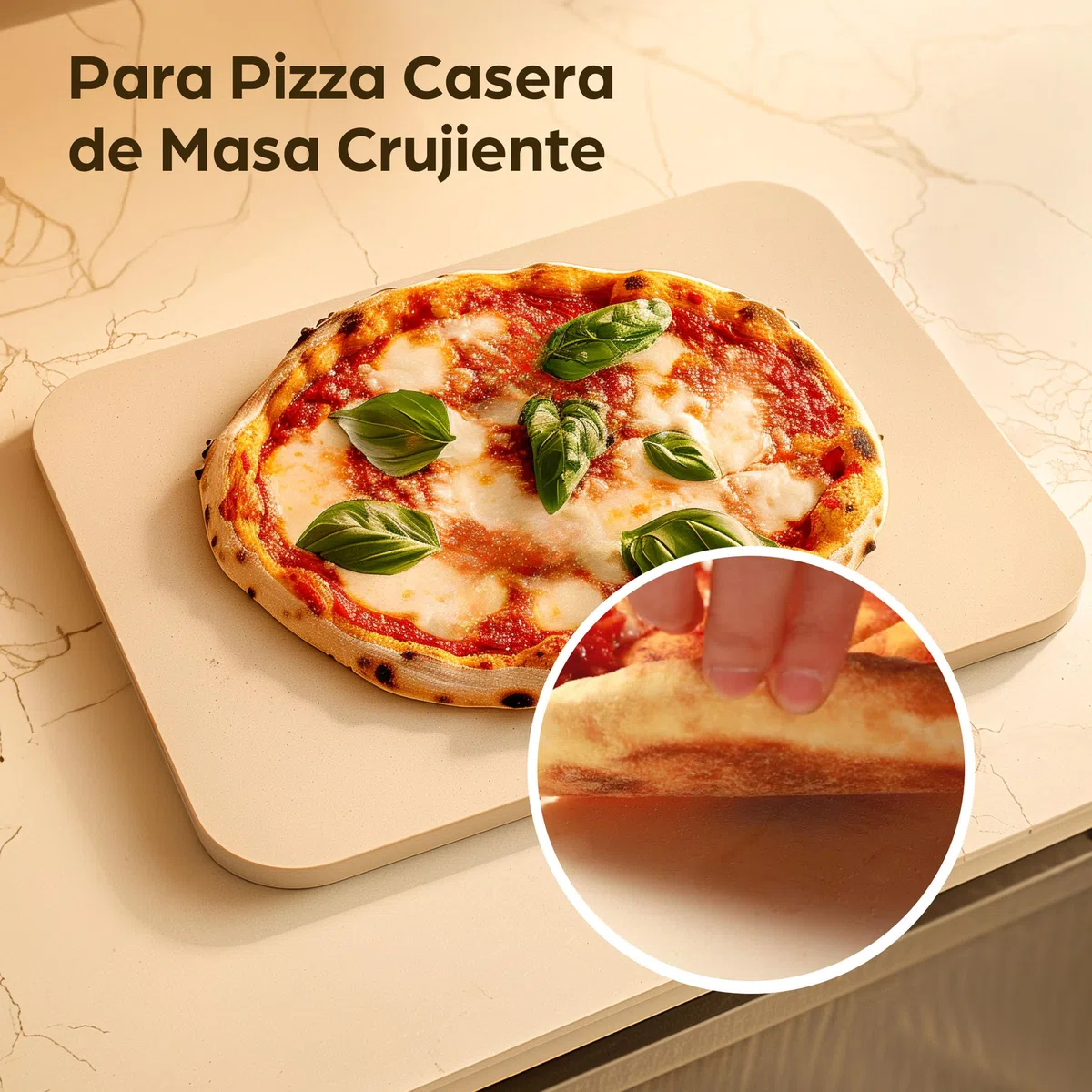 Praknu Piedra para Pizza Horno Rectangular 38x30cm - Piedra Refractaria para Parrilla y Barbacoa de Gas - Para una Masa Crujiente