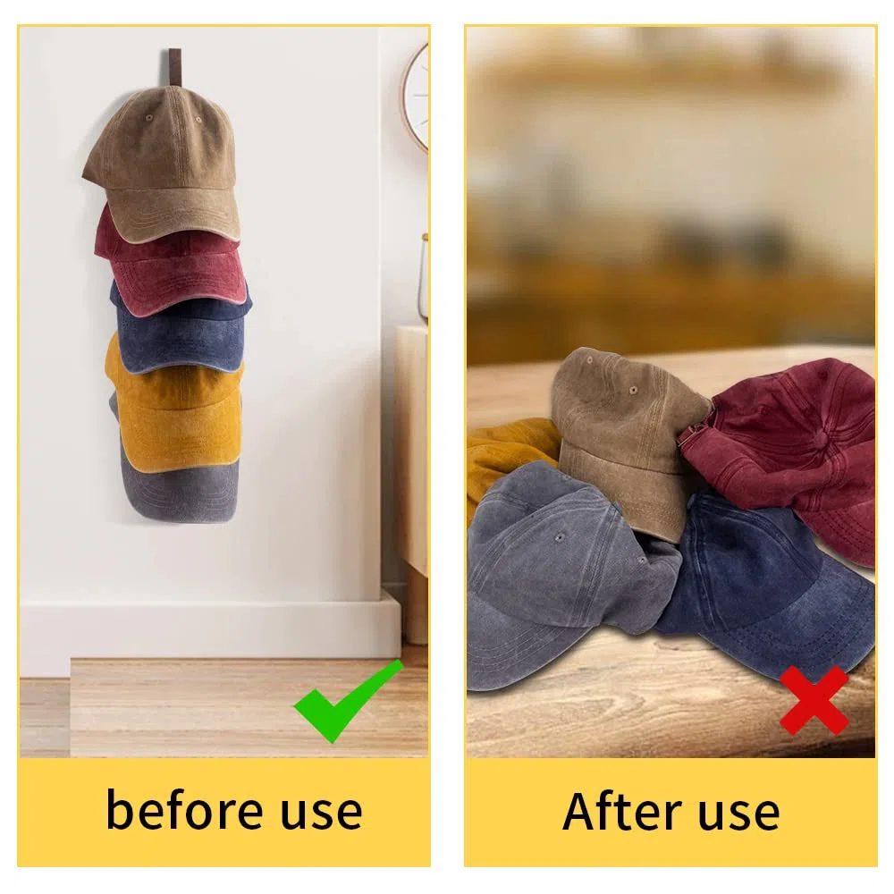 3 soportes para sombreros para gorras de béisbol, organizador de almacenamiento de sombreros de madera montado en la pared, soporte vertical de pared para sombreros, estante de exhibición para puerta