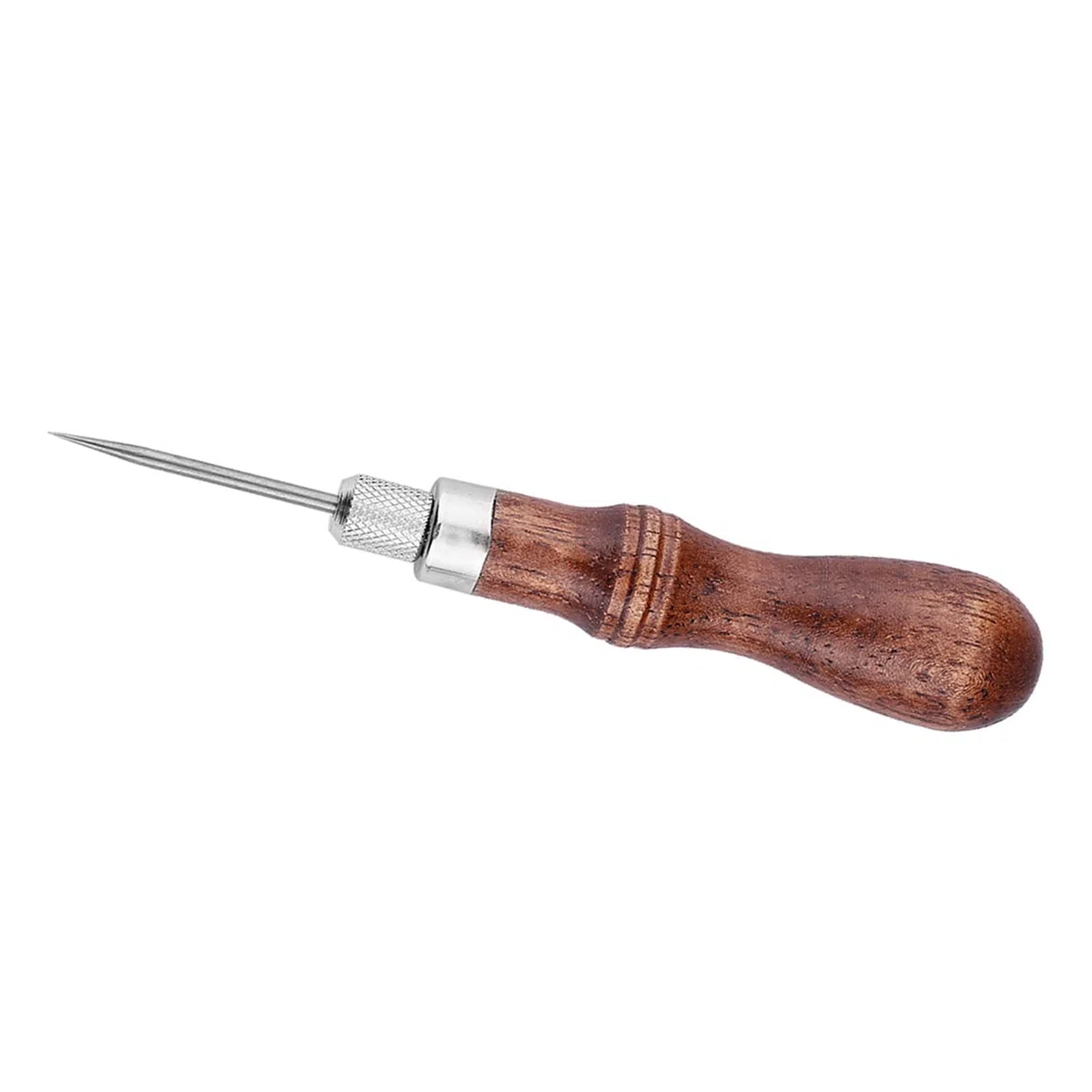 Lezna de Costura para Cuero con 4 Cabezales, Herramienta de Punteado y Perforación con Mango de Madera, para Principiantes y Artesanos en Manualidades de Marroquinería DIY