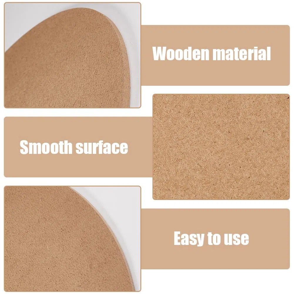 CRASPIRE Tableros de Madera MDF para Manualidades Tablero de Fibra de Densidad Media de 3 mm de Espesor Paneles de Aglomerado de Hoja de Tablero MDF Redondo de Madera para Tablero de Secado