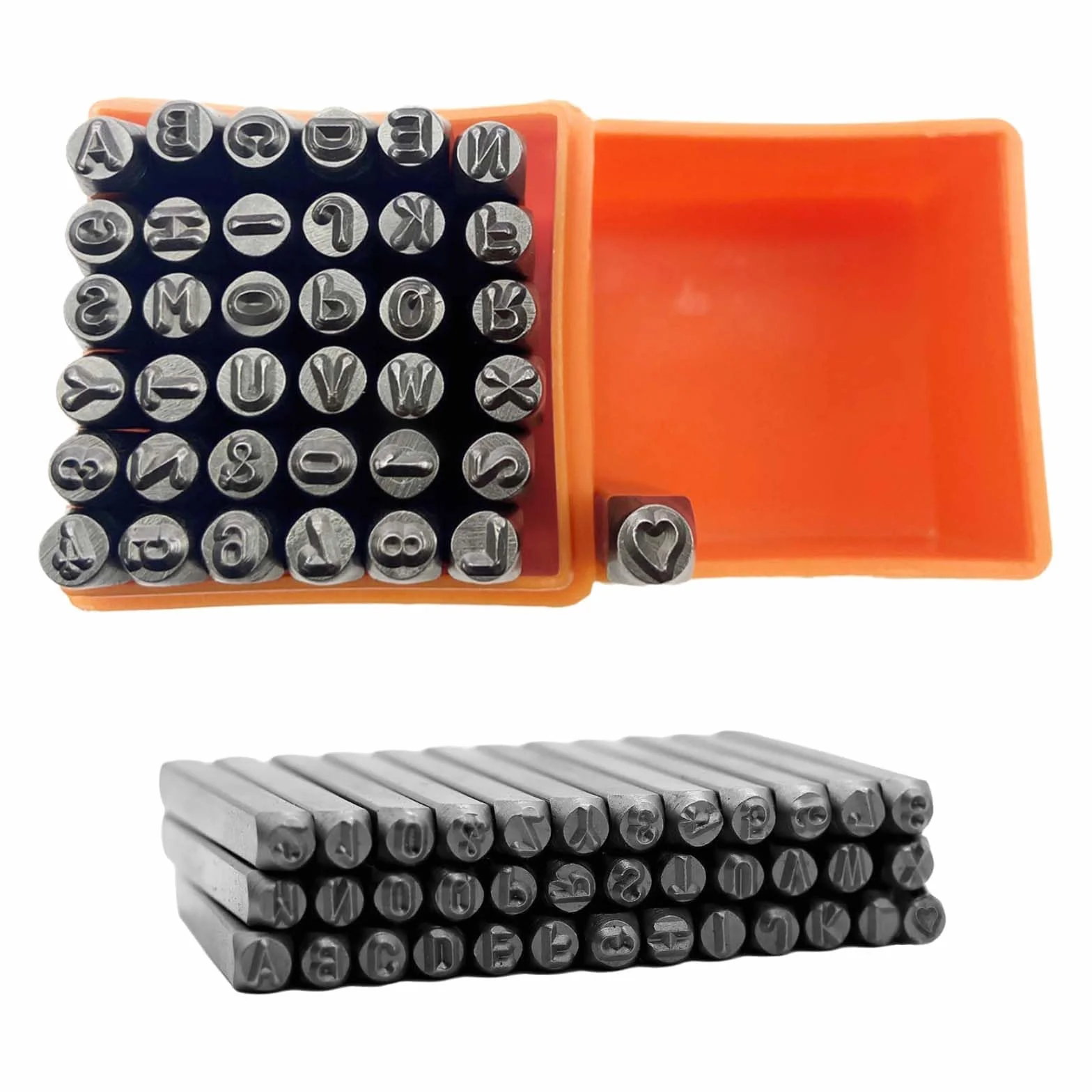 37 piezas Perforadoras de letras,Perforadoras de letras de acero, Juego de sellos de letras y números, Perforadoras de números de acero, Perforadoras de números para metal, A-Z, 0-8, para grabar metal
