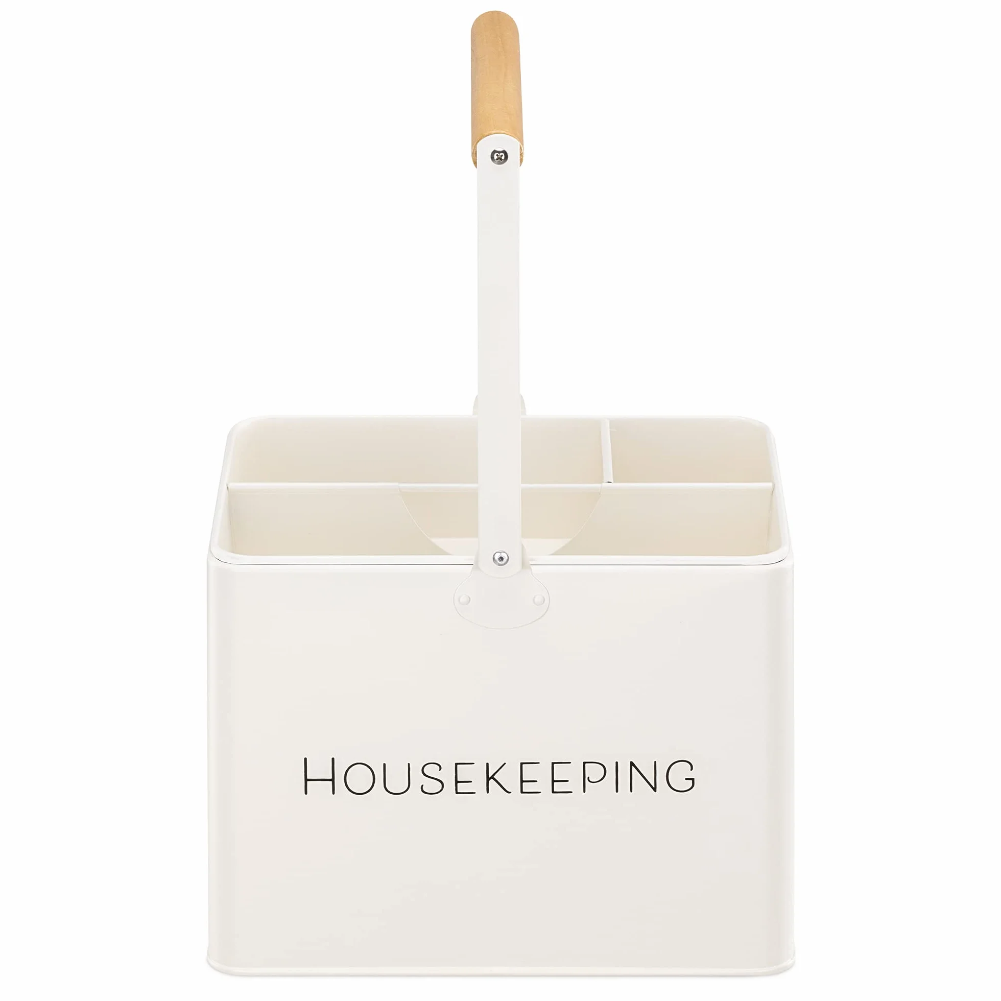 Navaris Cesta para Productos de Limpieza - Caja de almacenaje con 3X Organizador para Productos de Fregadero Cocina baño - 27,7 x 23 x 21 cm - Blanco