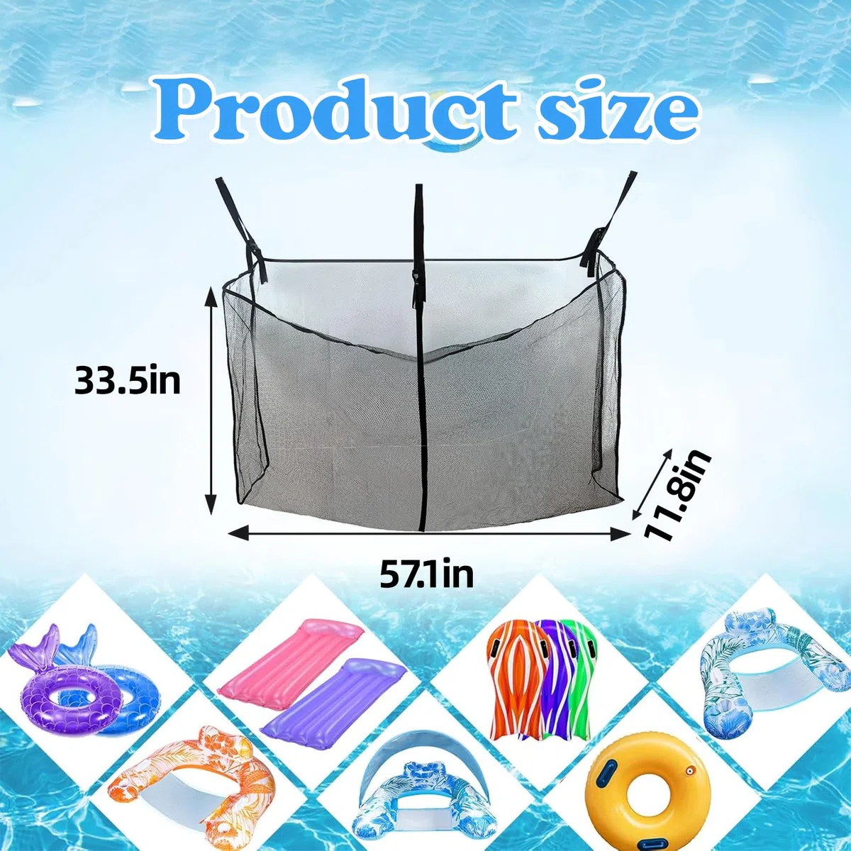 Bolsa de Juguetes de Flotador de Piscina,Bolsa de Juguetes Playa de Malla,Bolsa Juguetes Bañera,Bolsa Colgante de Almacenamiento de Flotador de Piscina,para Bolas Flotador Juguetes Inflables de Agua