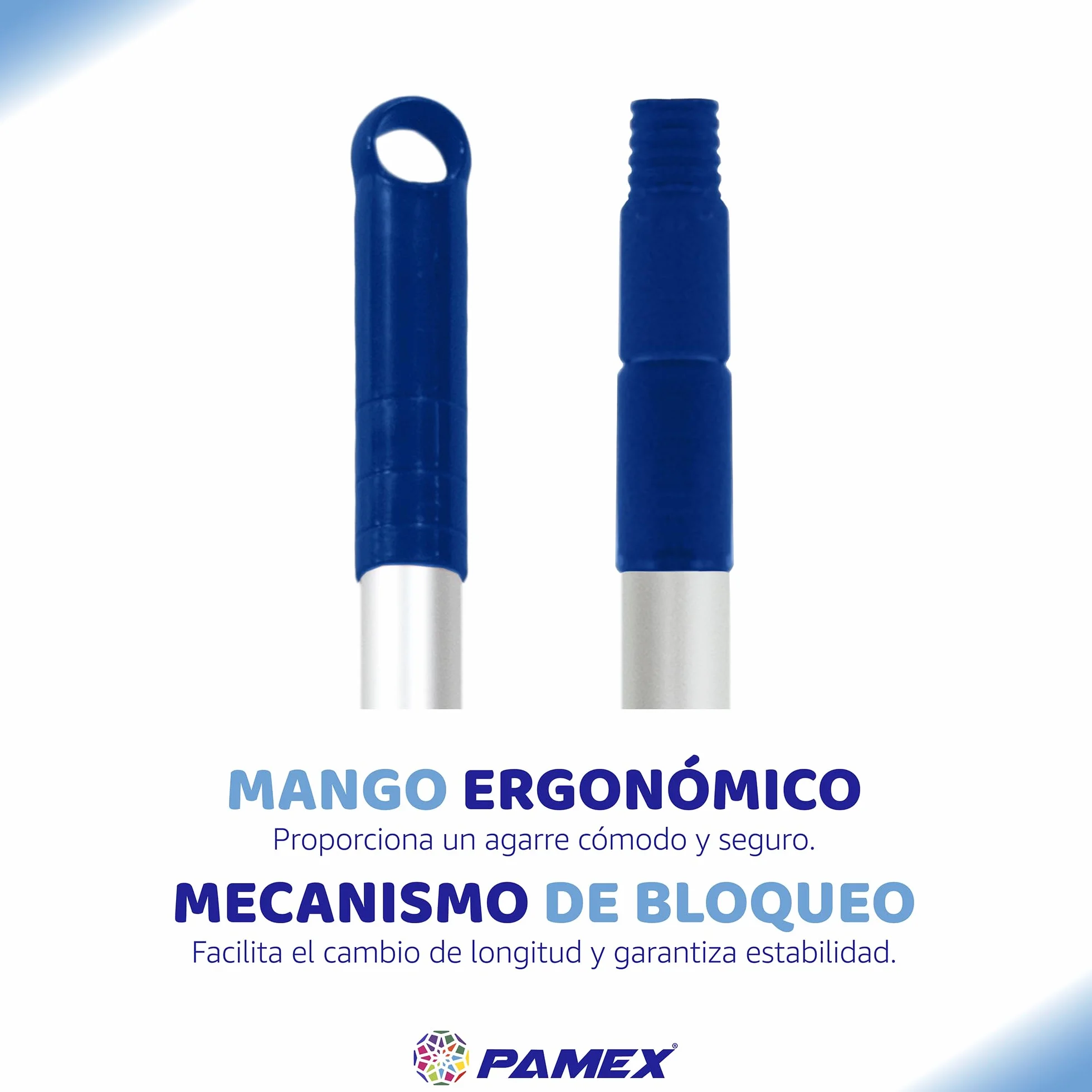 PAMEX Mango Extensible 4 metros. Mango Extensible Telescópico Profesional Aluminio. Alargador Extensible con Rosca. Resistente a la corrosión y el desgaste