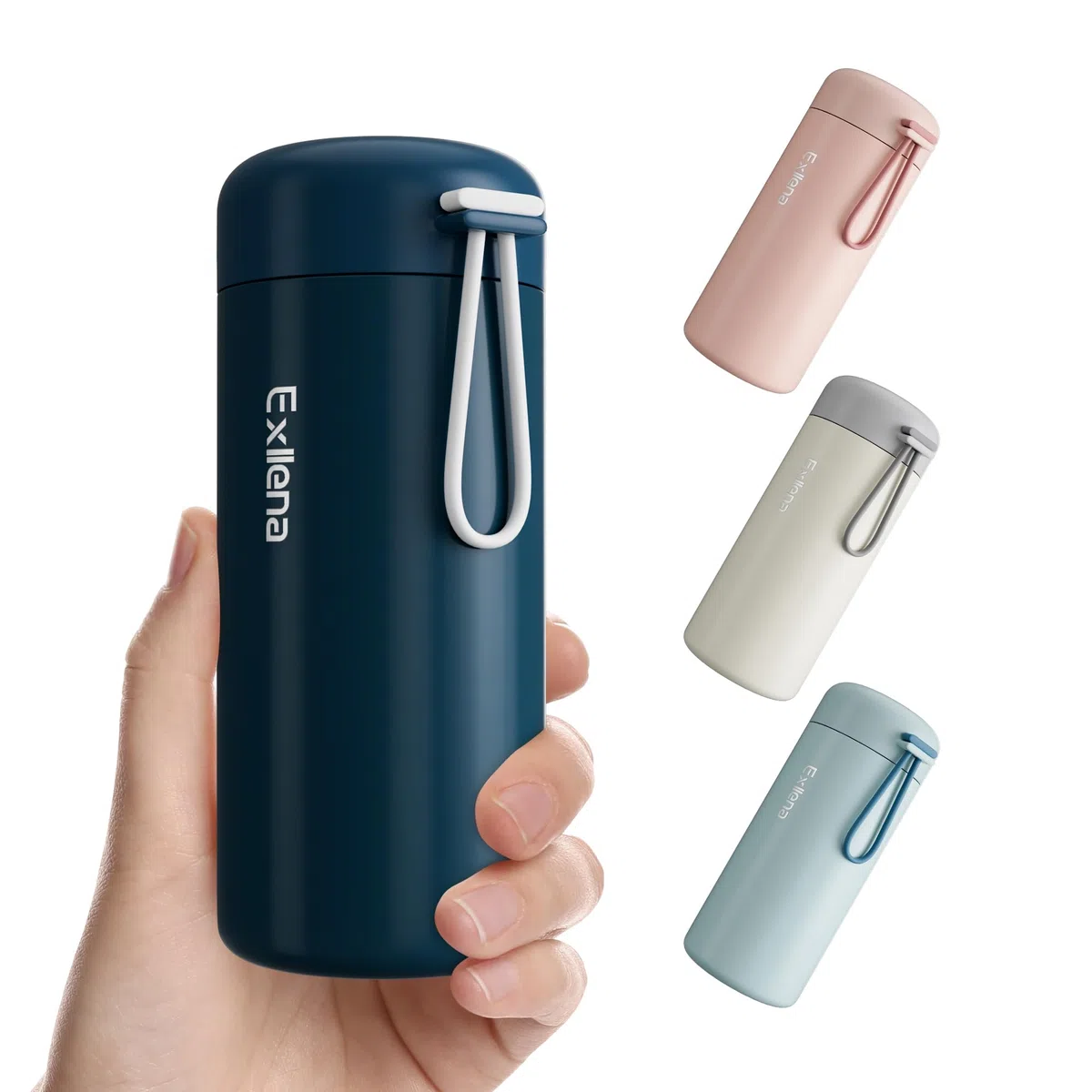 Exllena Botella Térmica Pequeña 300ml – Mini Botella de Acero Inoxidable sin BPA, Aislamiento Térmico 4-6 Horas con Diseño Portátil y Hermético(Azul Oscuro)
