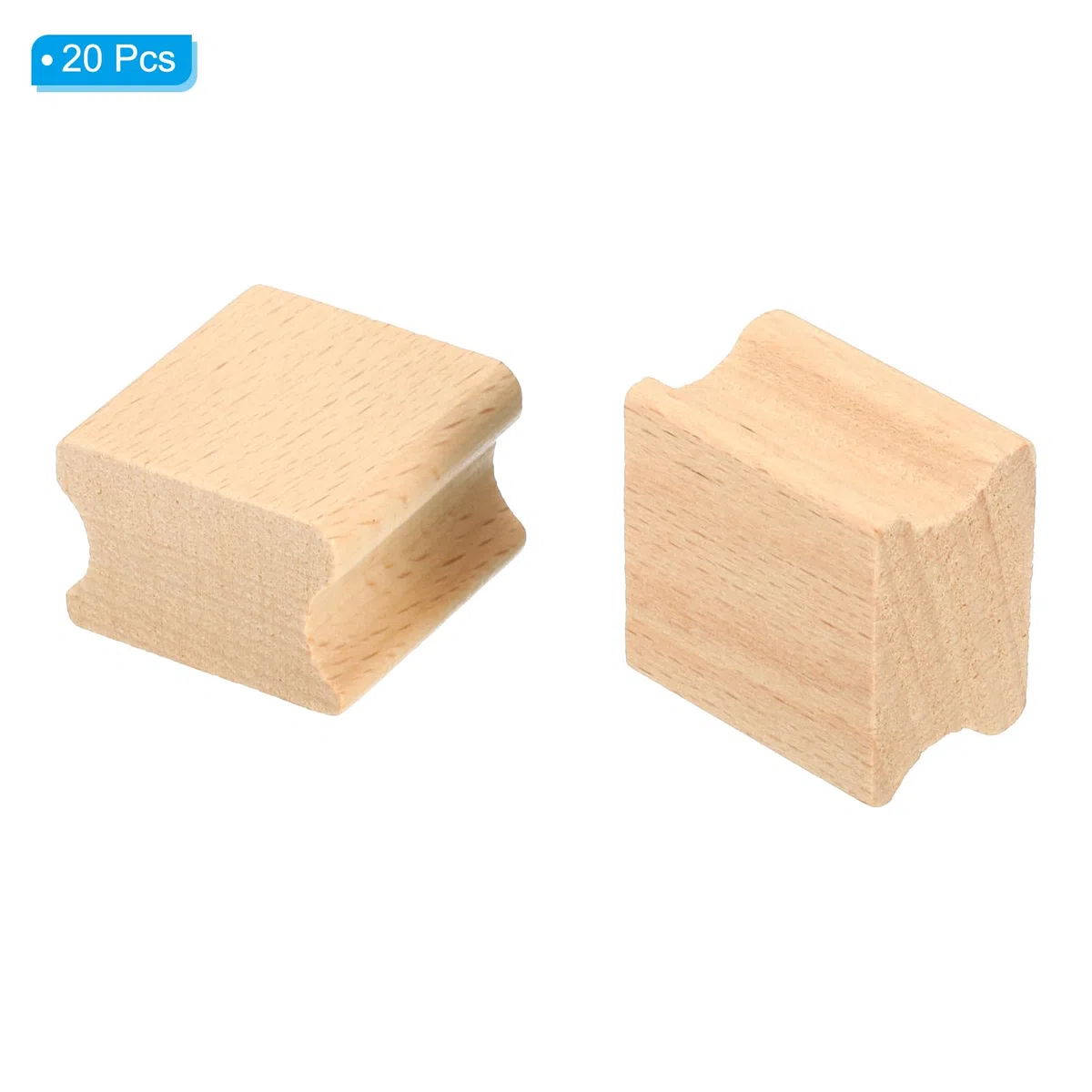 PATIKIL Soportes de Sello de Madera en Blanco de 30x30 mm, Paquete de 20 Bloques de Madera Dura para Hacer Sellos de Caucho de Estilo 2, Marrón